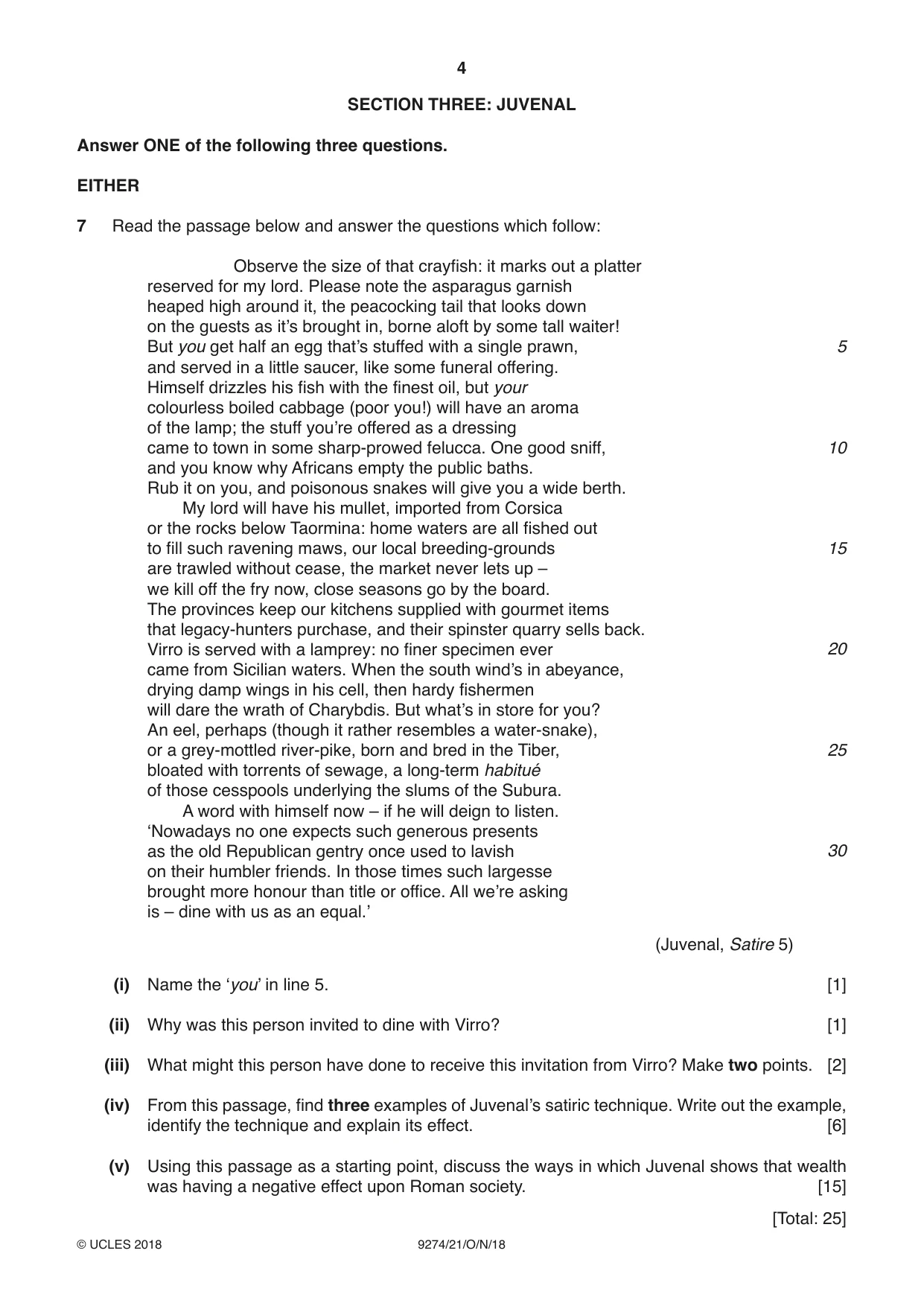 Cambridge A Level Classical Studies 9274 2018 Oct/Nov Paper 2 · Variant 1 question paper, page 4 of 8