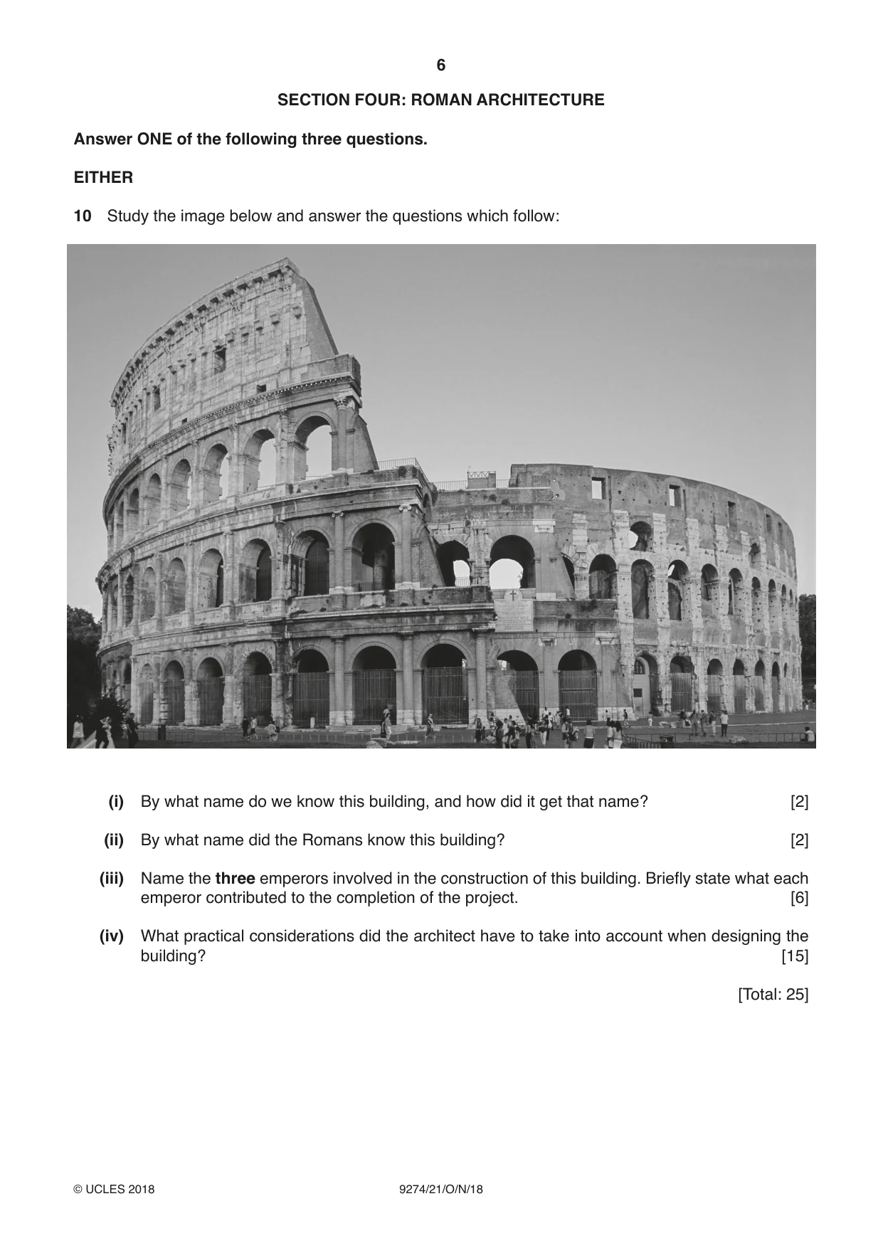 Cambridge A Level Classical Studies 9274 2018 Oct/Nov Paper 2 · Variant 1 question paper, page 6 of 8