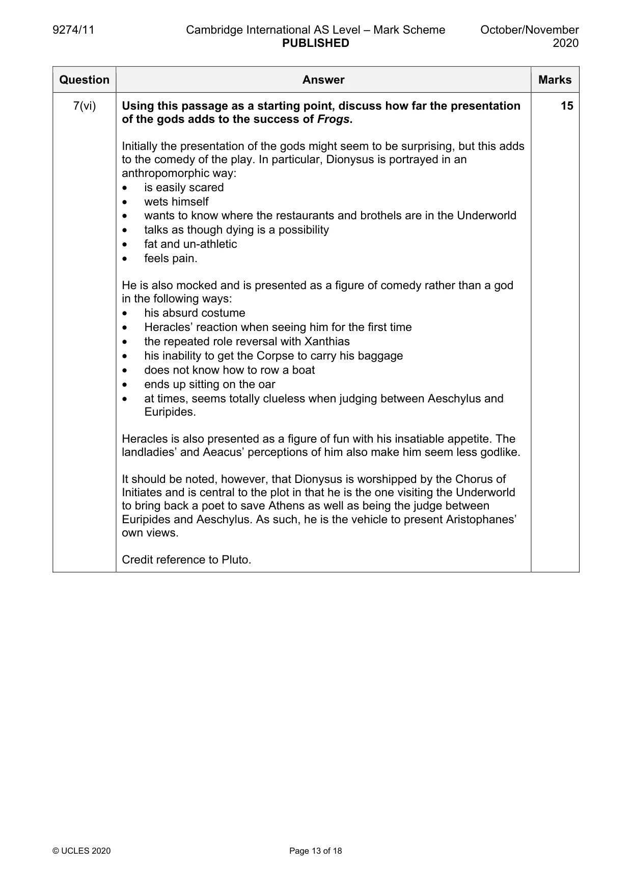 Mark scheme, page 13 of 18