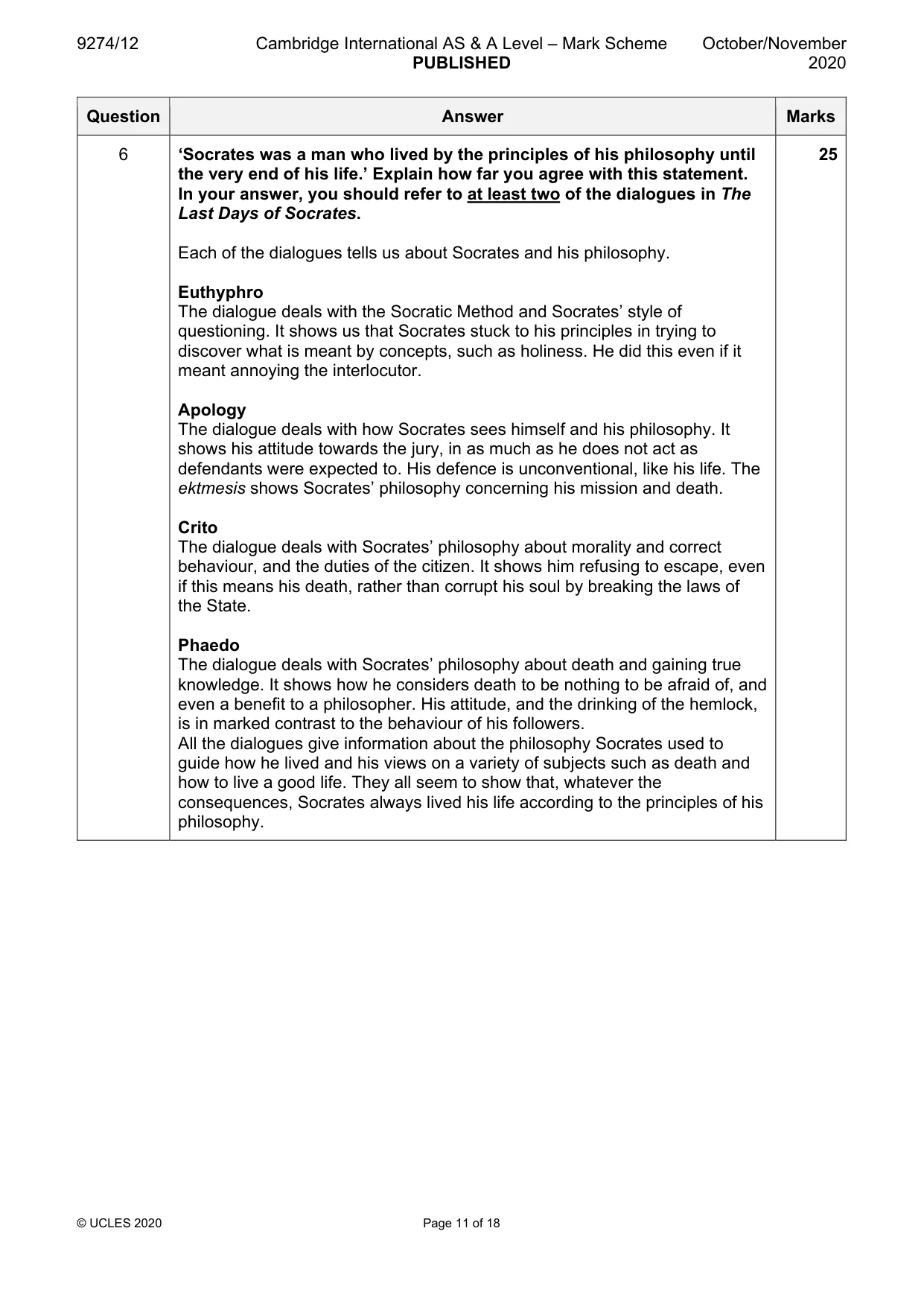 Mark scheme, page 11 of 18