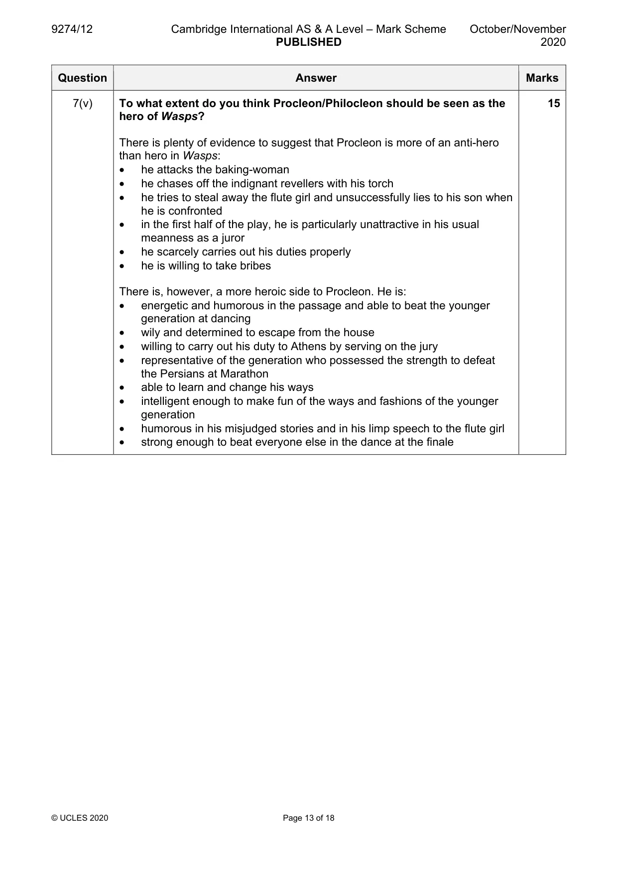 Mark scheme, page 13 of 18