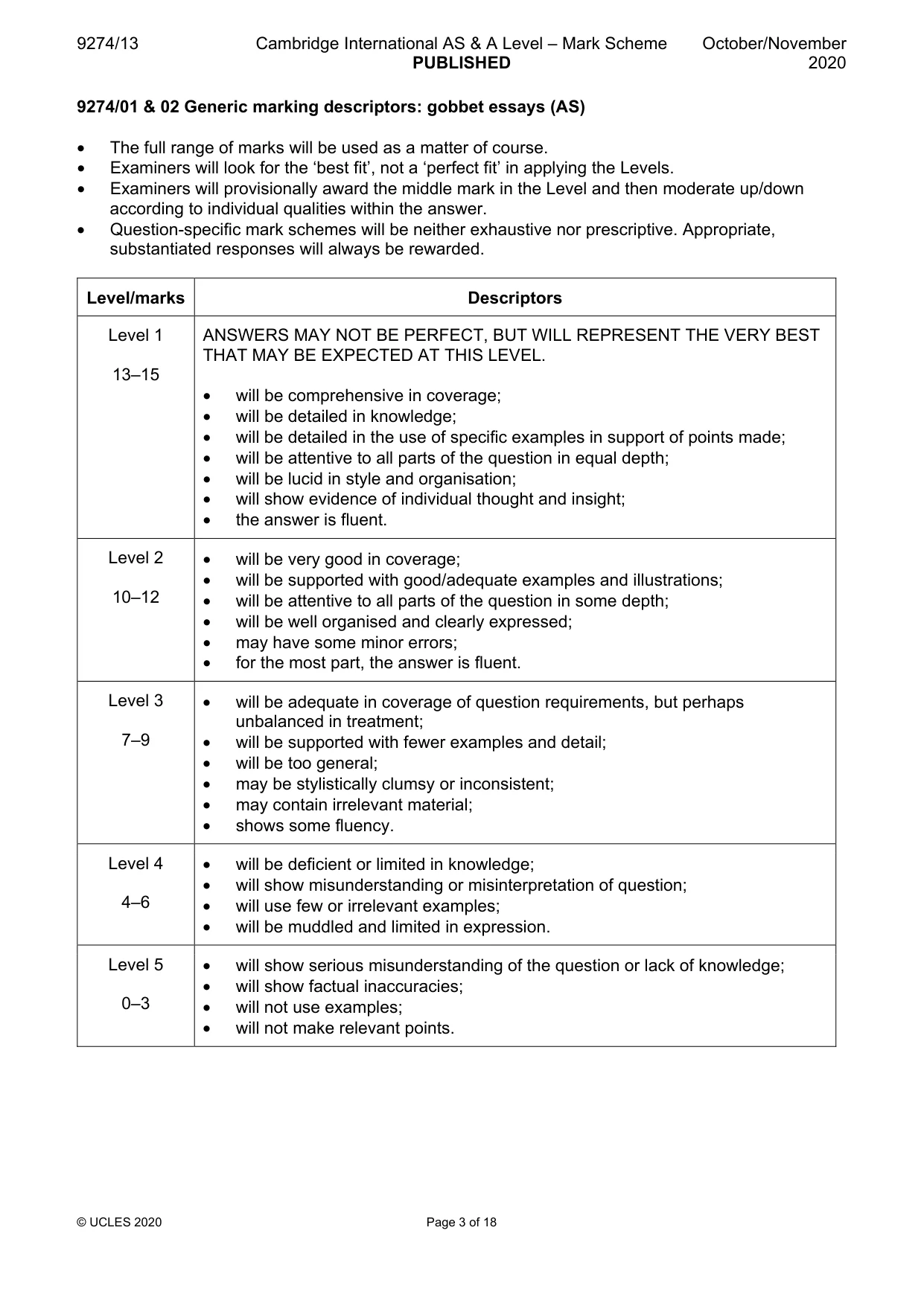 Mark scheme, page 3 of 18