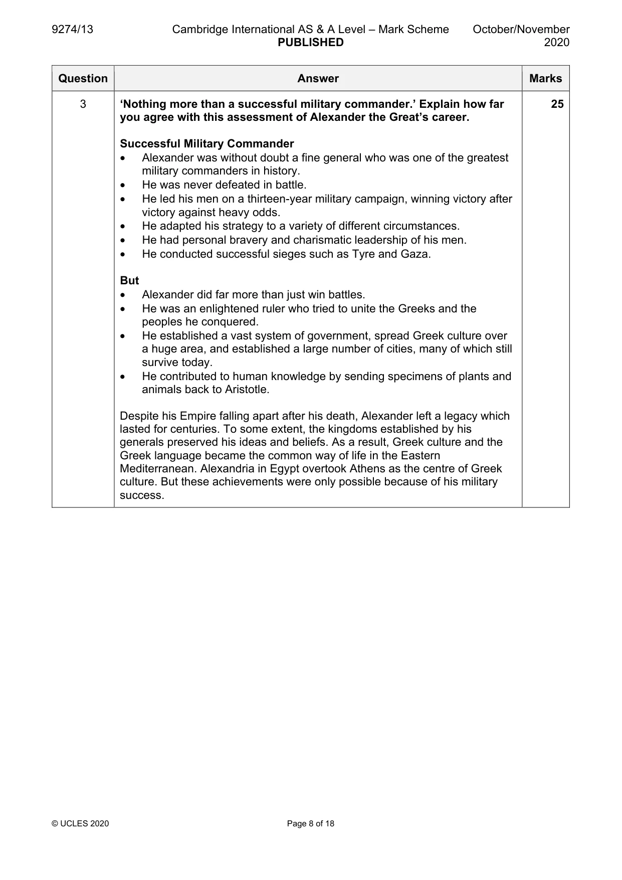 Mark scheme, page 8 of 18