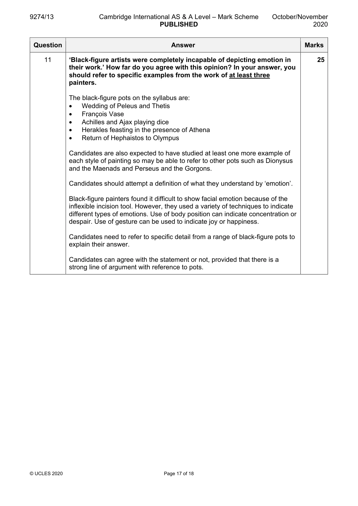 Mark scheme, page 17 of 18