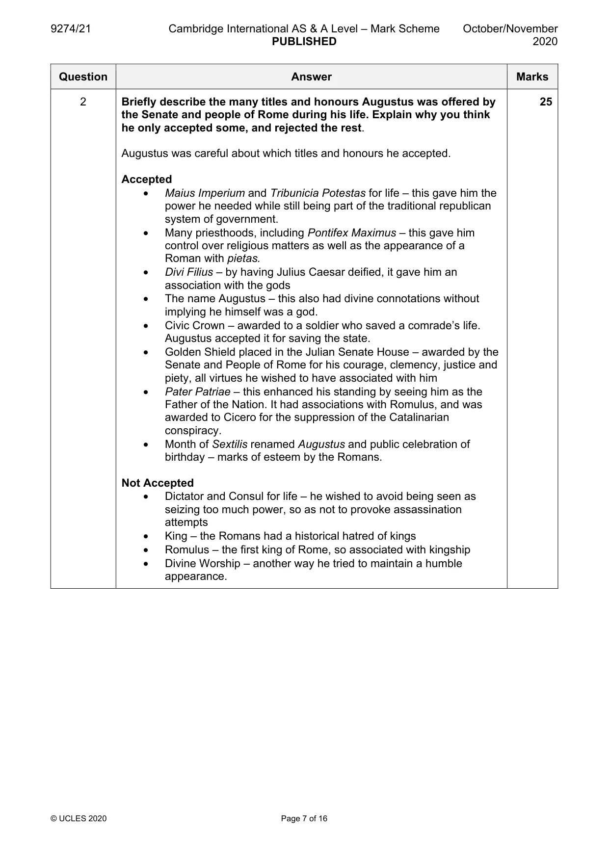Mark scheme, page 7 of 16