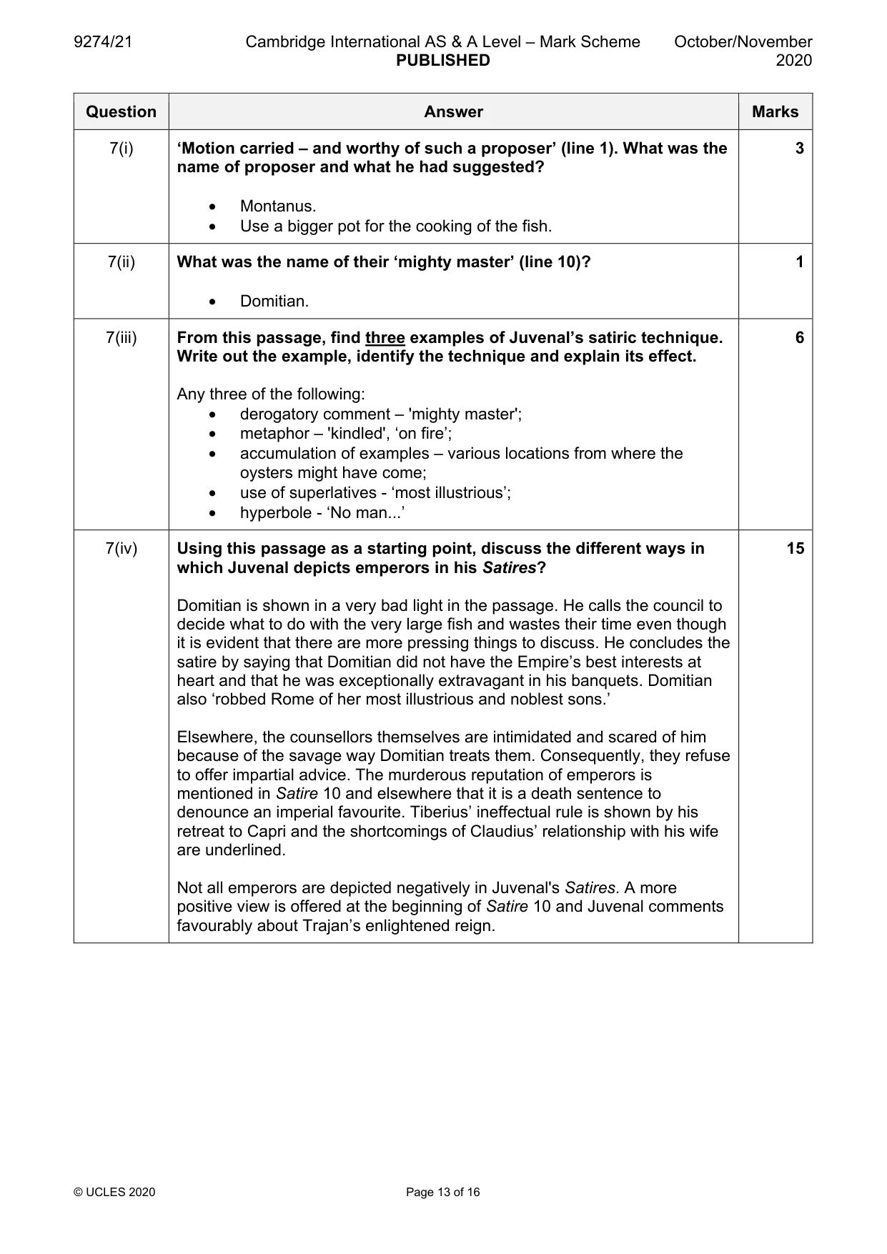 Mark scheme, page 13 of 16