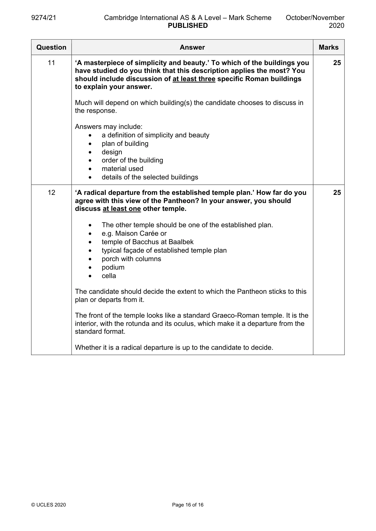 Mark scheme, page 16 of 16