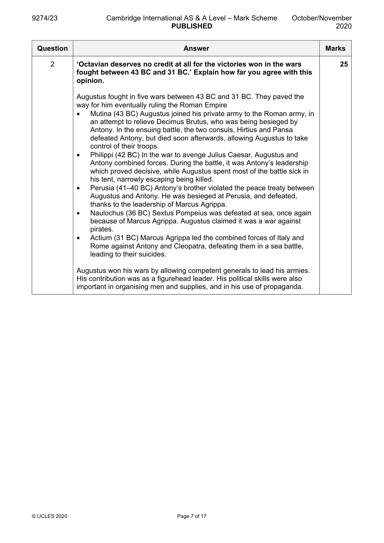 Mark scheme, page 7 of 17
