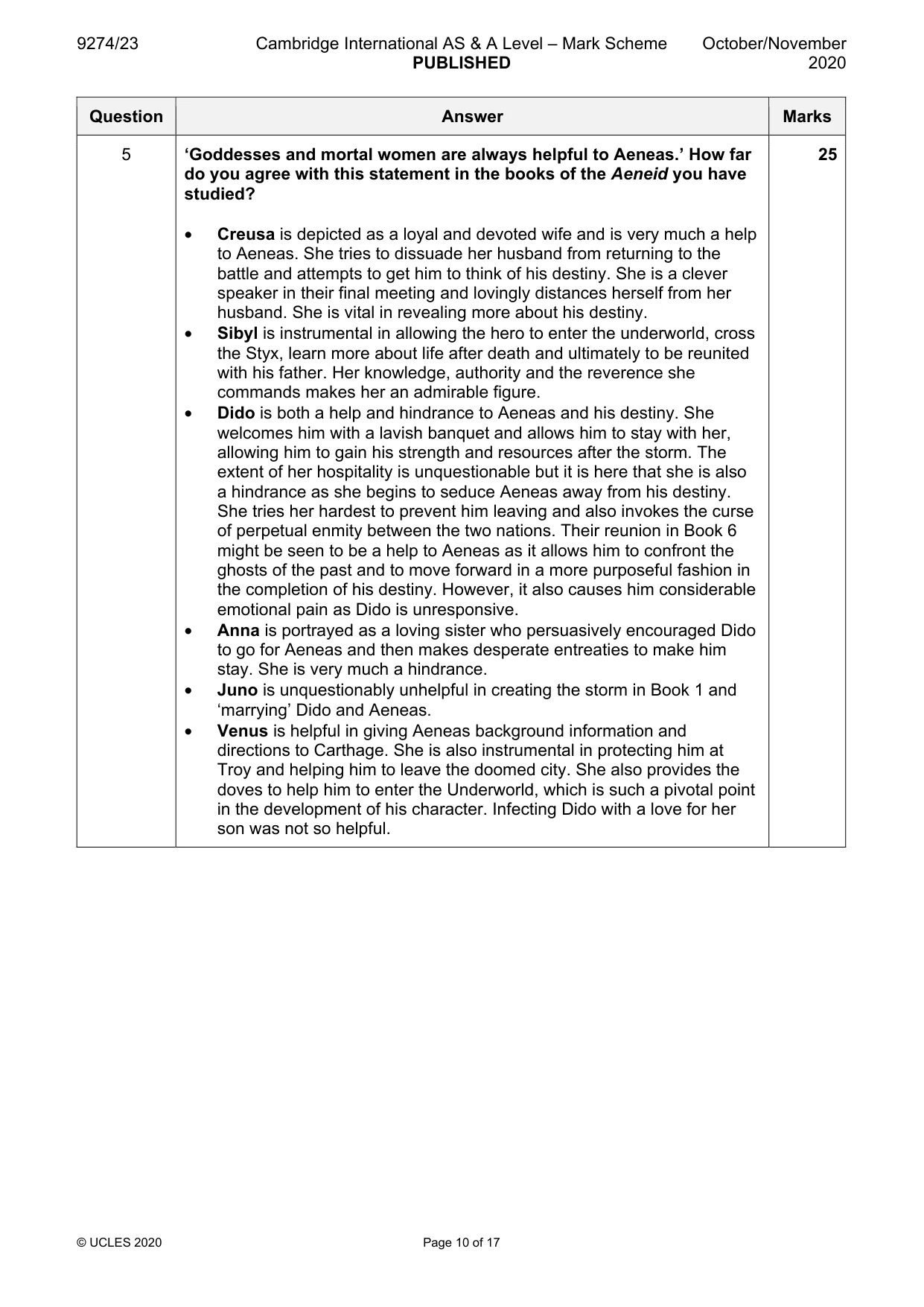 Mark scheme, page 10 of 17