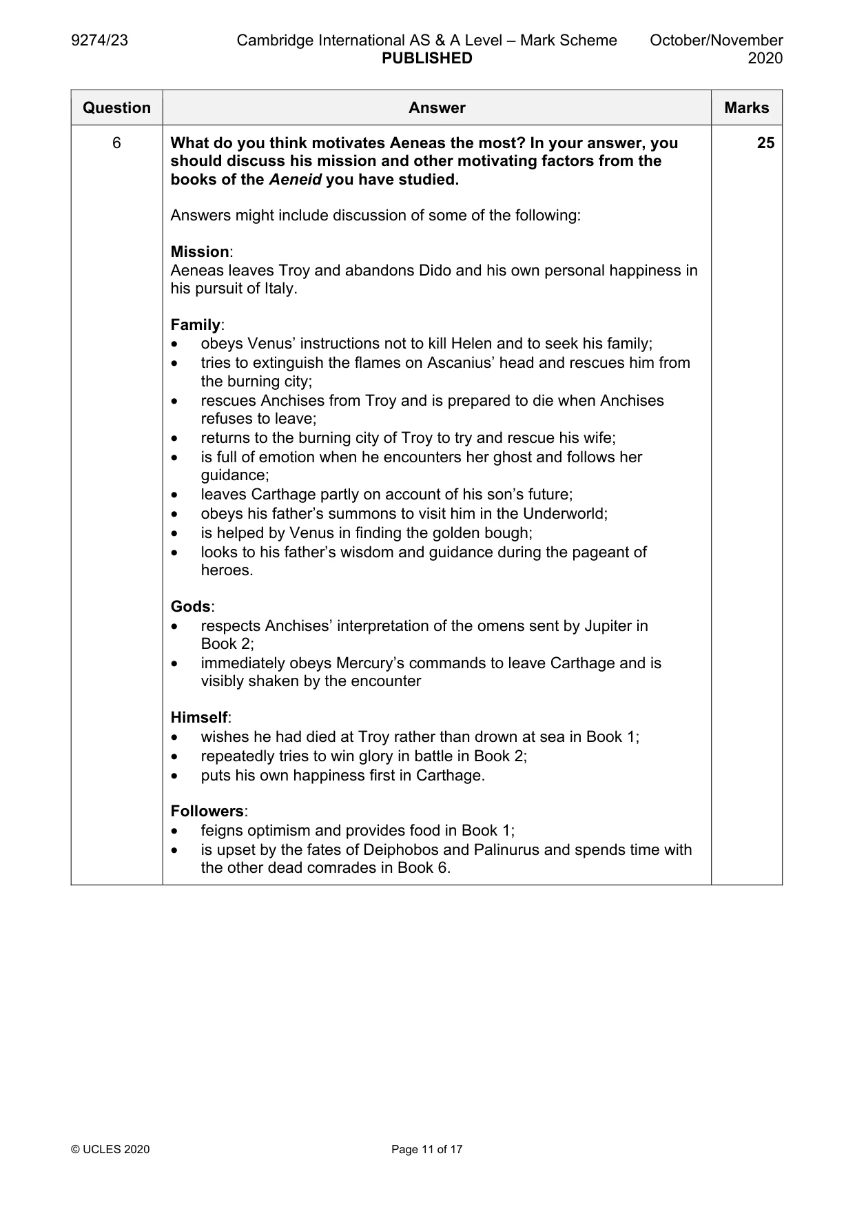 Mark scheme, page 11 of 17