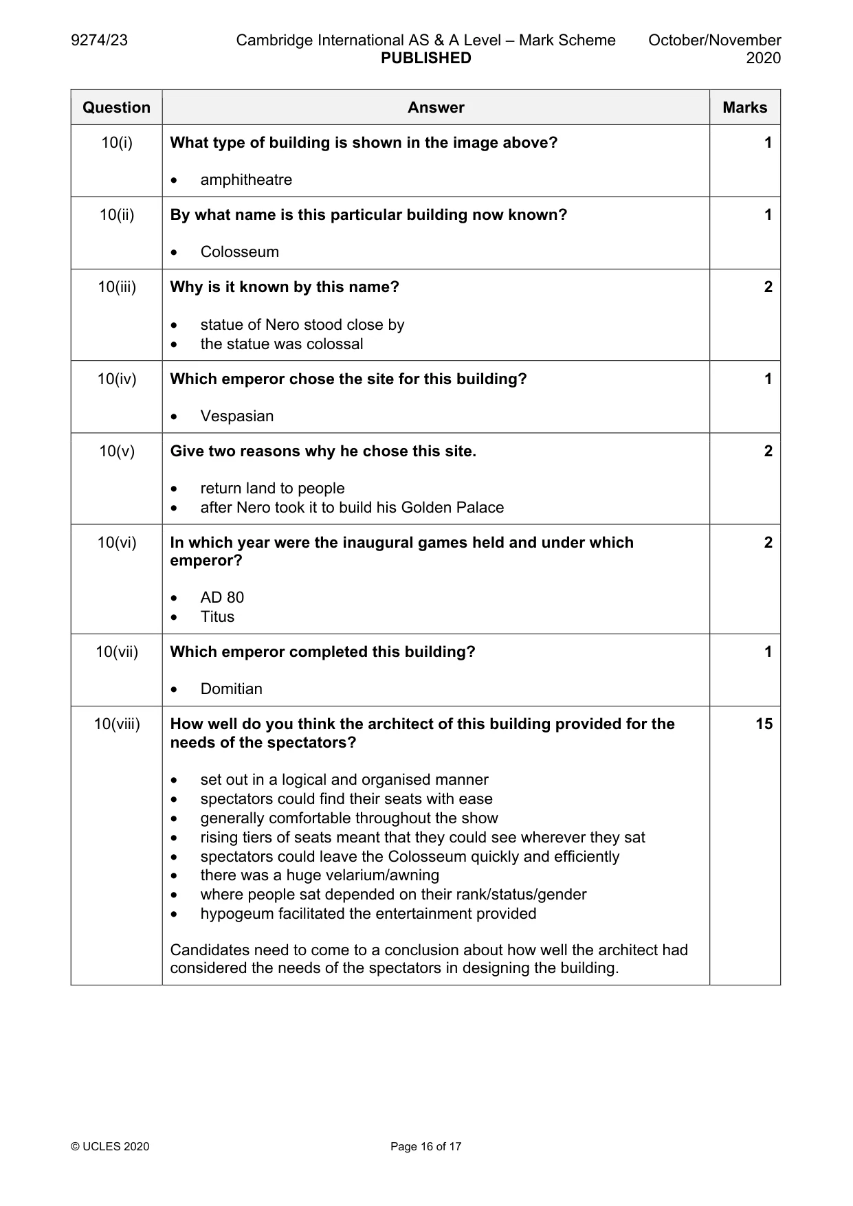 Mark scheme, page 16 of 17