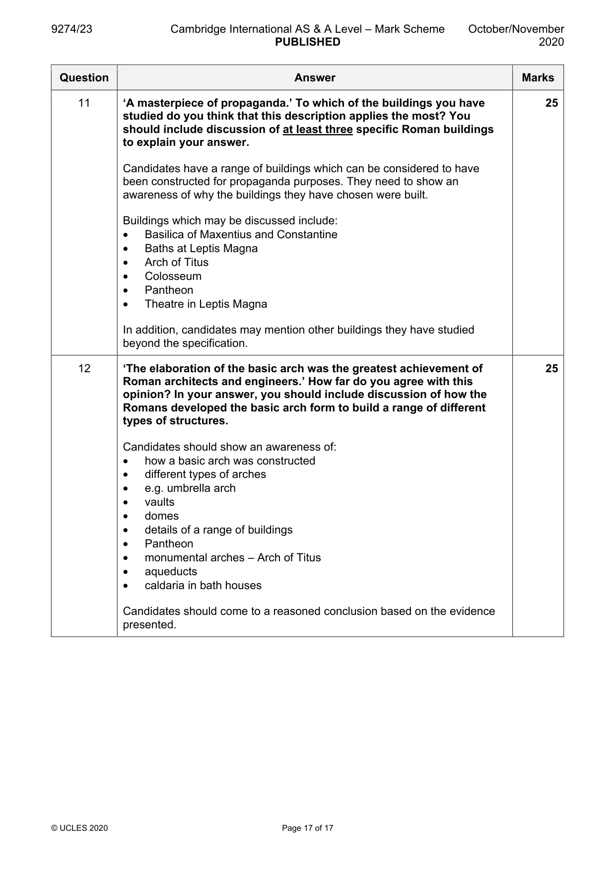 Mark scheme, page 17 of 17