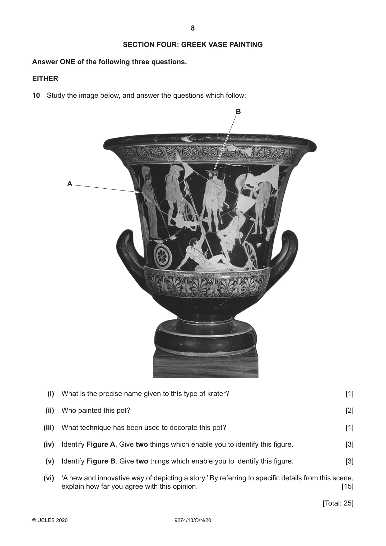 Cambridge A Level Classical Studies 9274 2020 Oct/Nov Paper 1 · Variant 3 question paper, page 8 of 12
