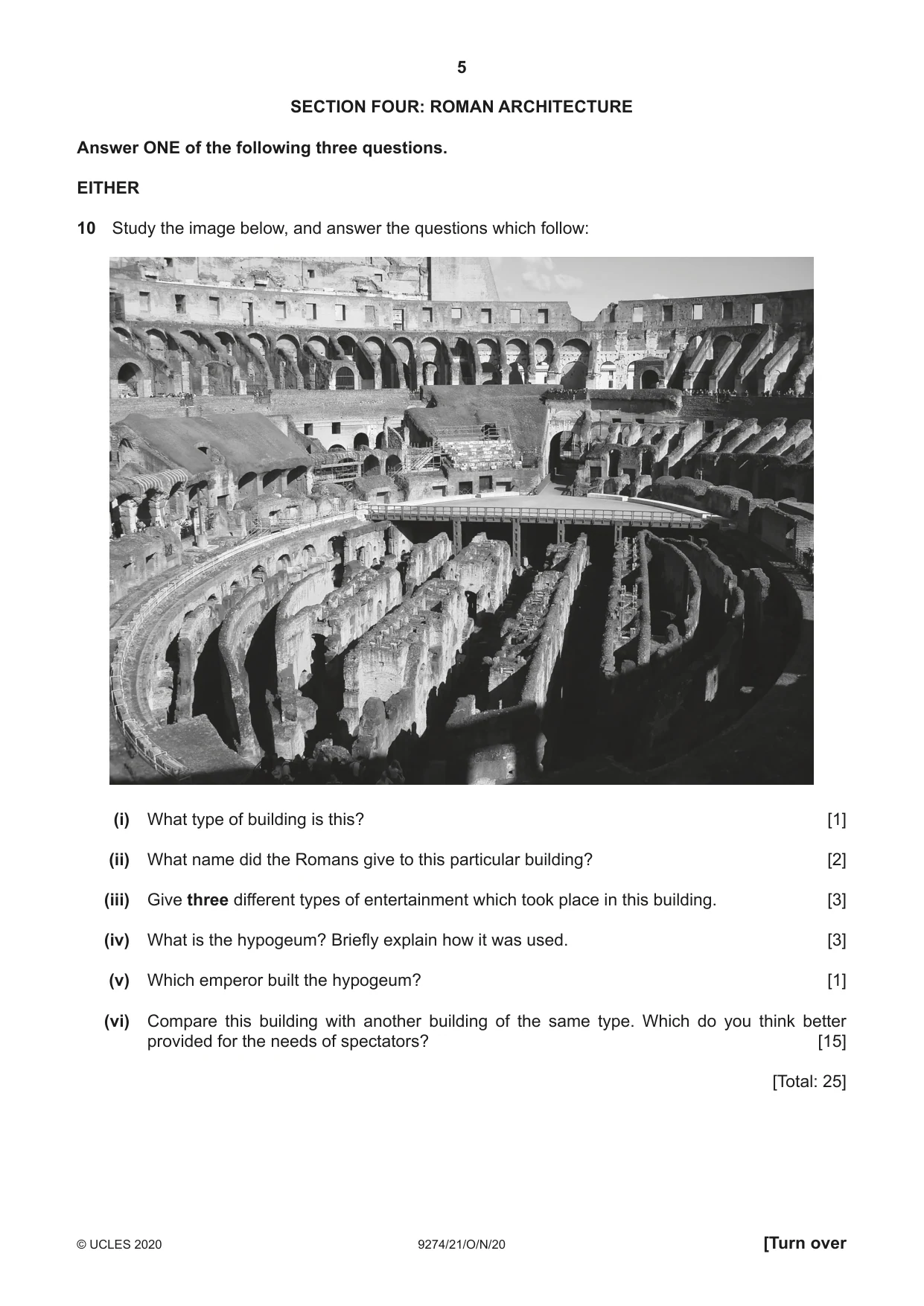 Cambridge A Level Classical Studies 9274 2020 Oct/Nov Paper 2 · Variant 1 question paper, page 5 of 8