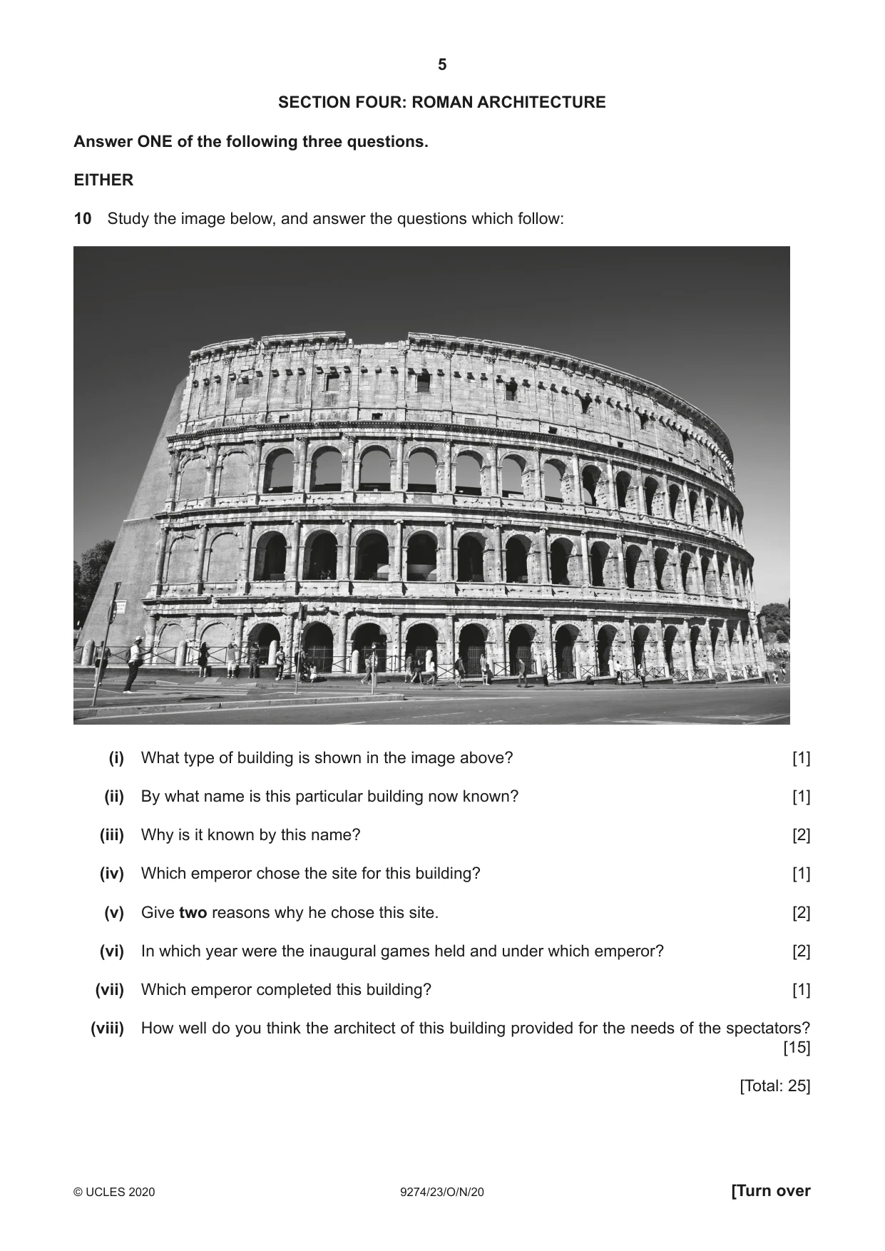 Cambridge A Level Classical Studies 9274 2020 Oct/Nov Paper 2 · Variant 3 question paper, page 5 of 8