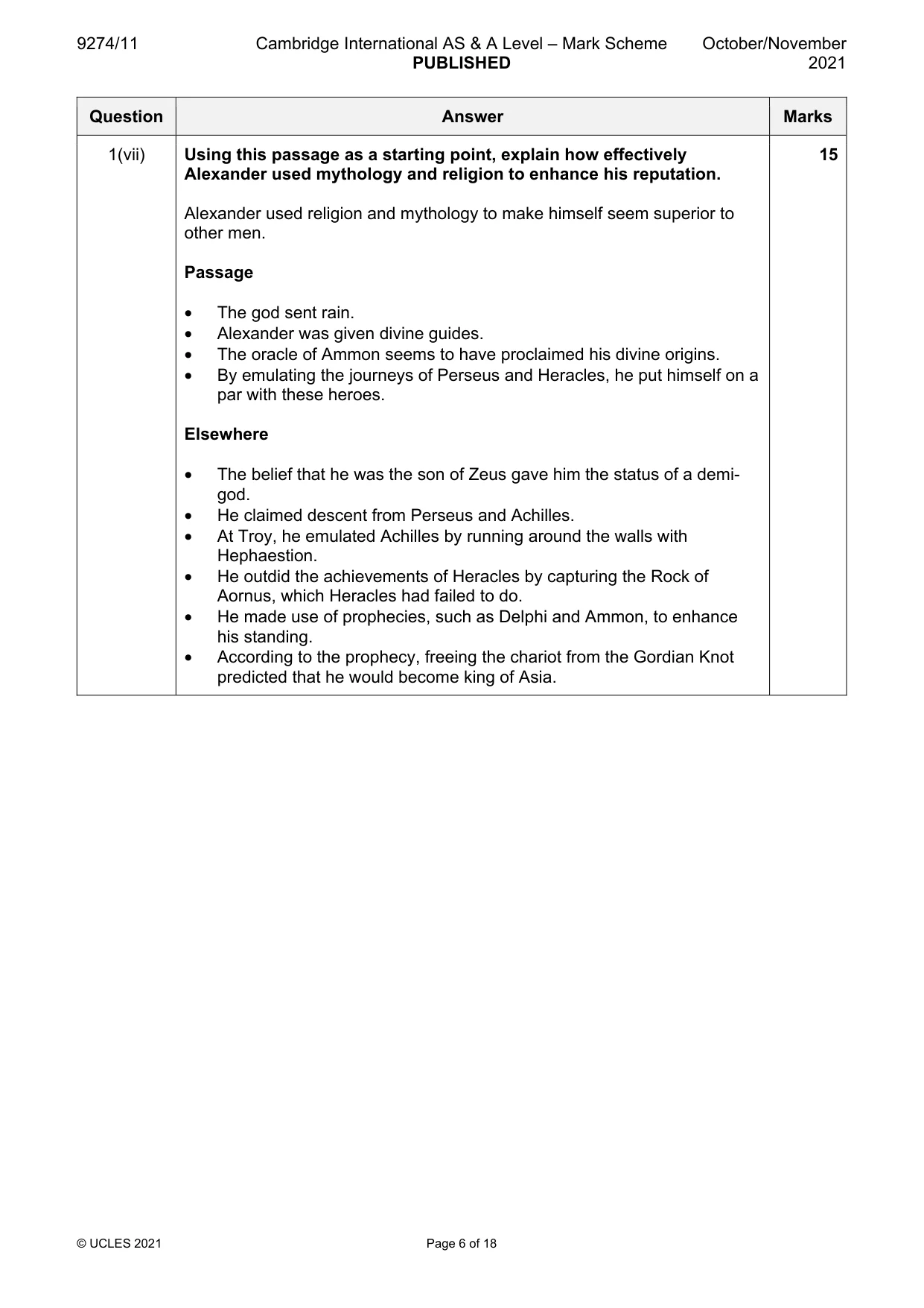 Mark scheme, page 6 of 18