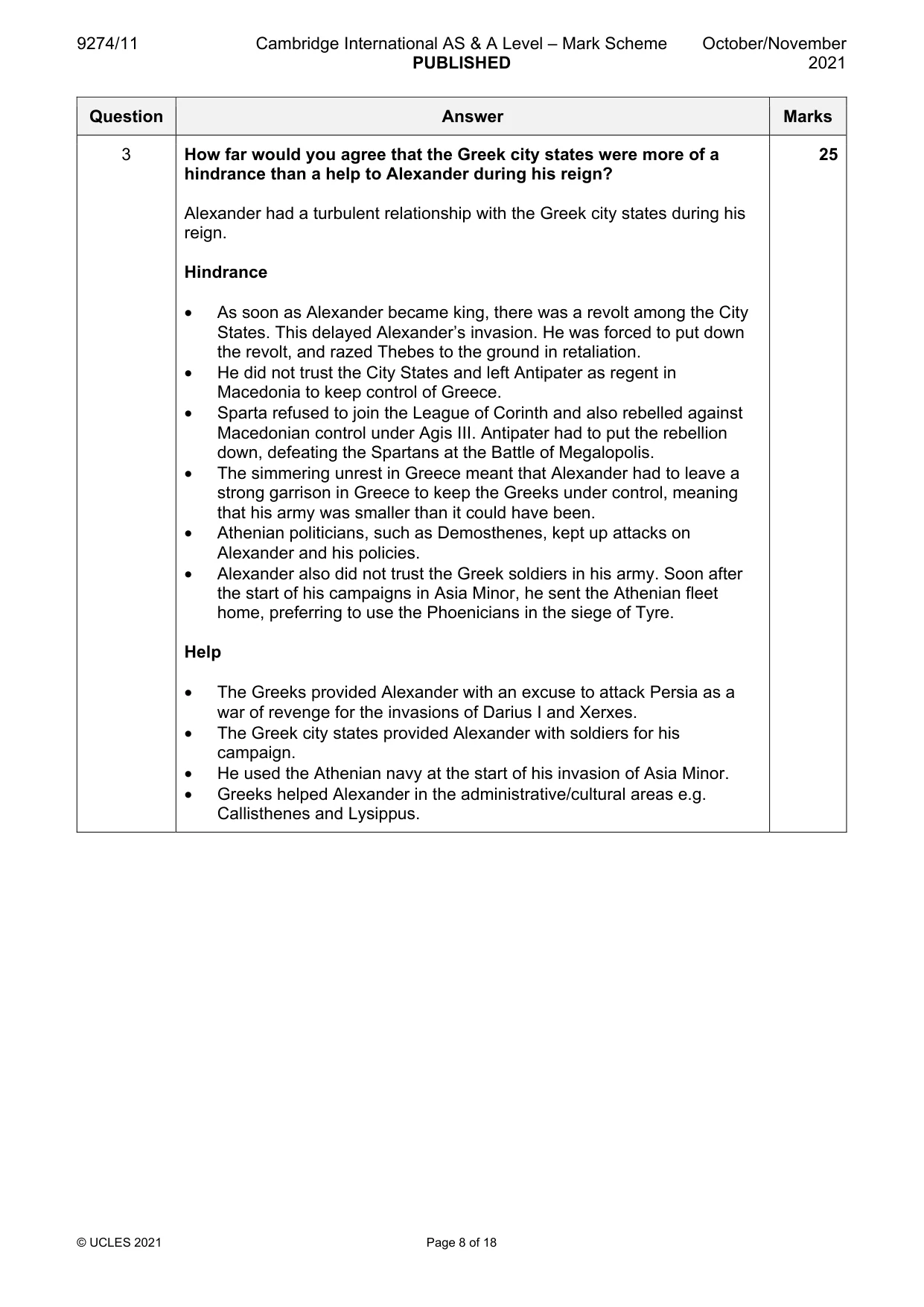 Mark scheme, page 8 of 18