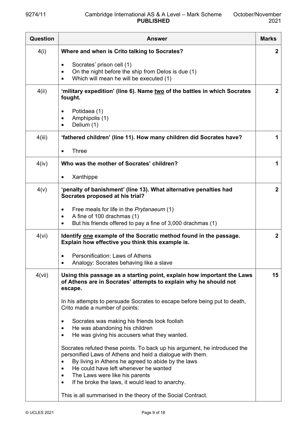 Mark scheme, page 9 of 18