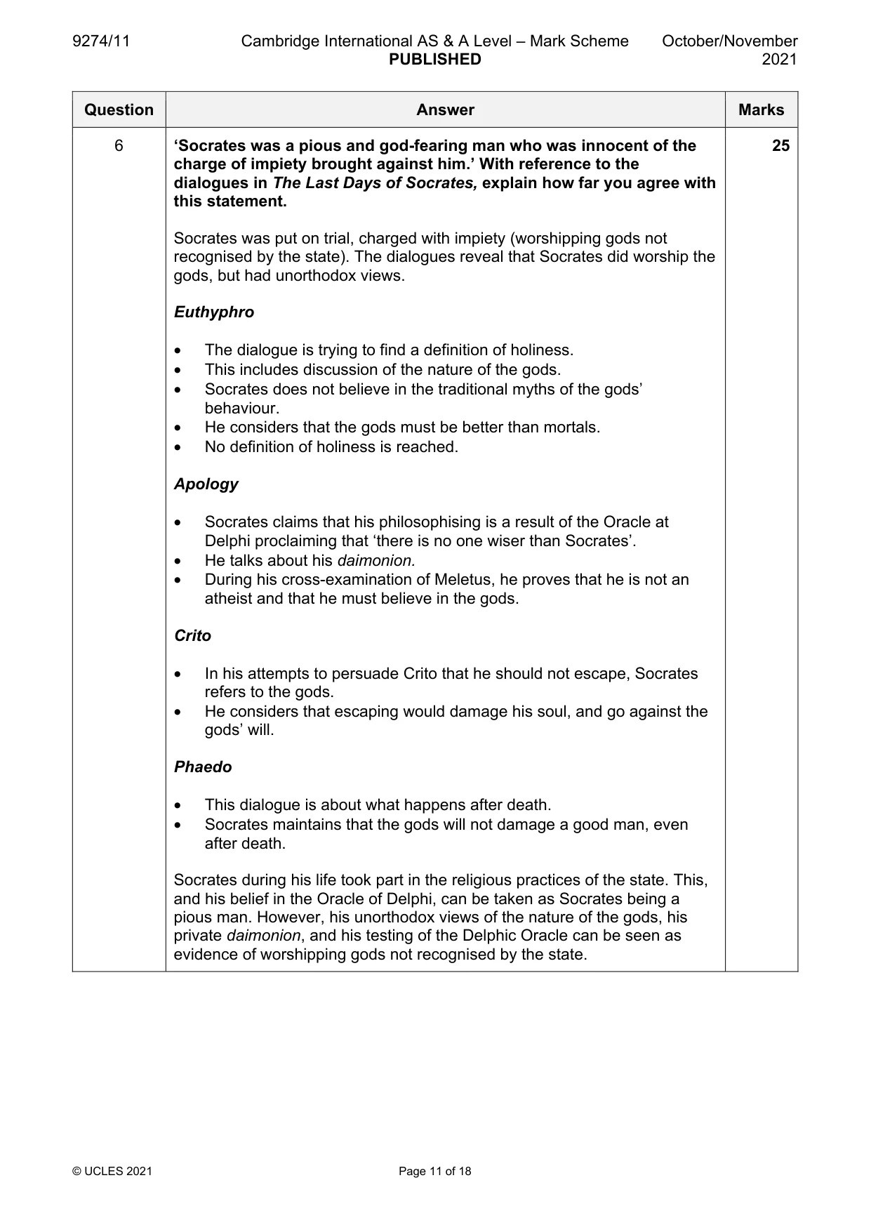Mark scheme, page 11 of 18