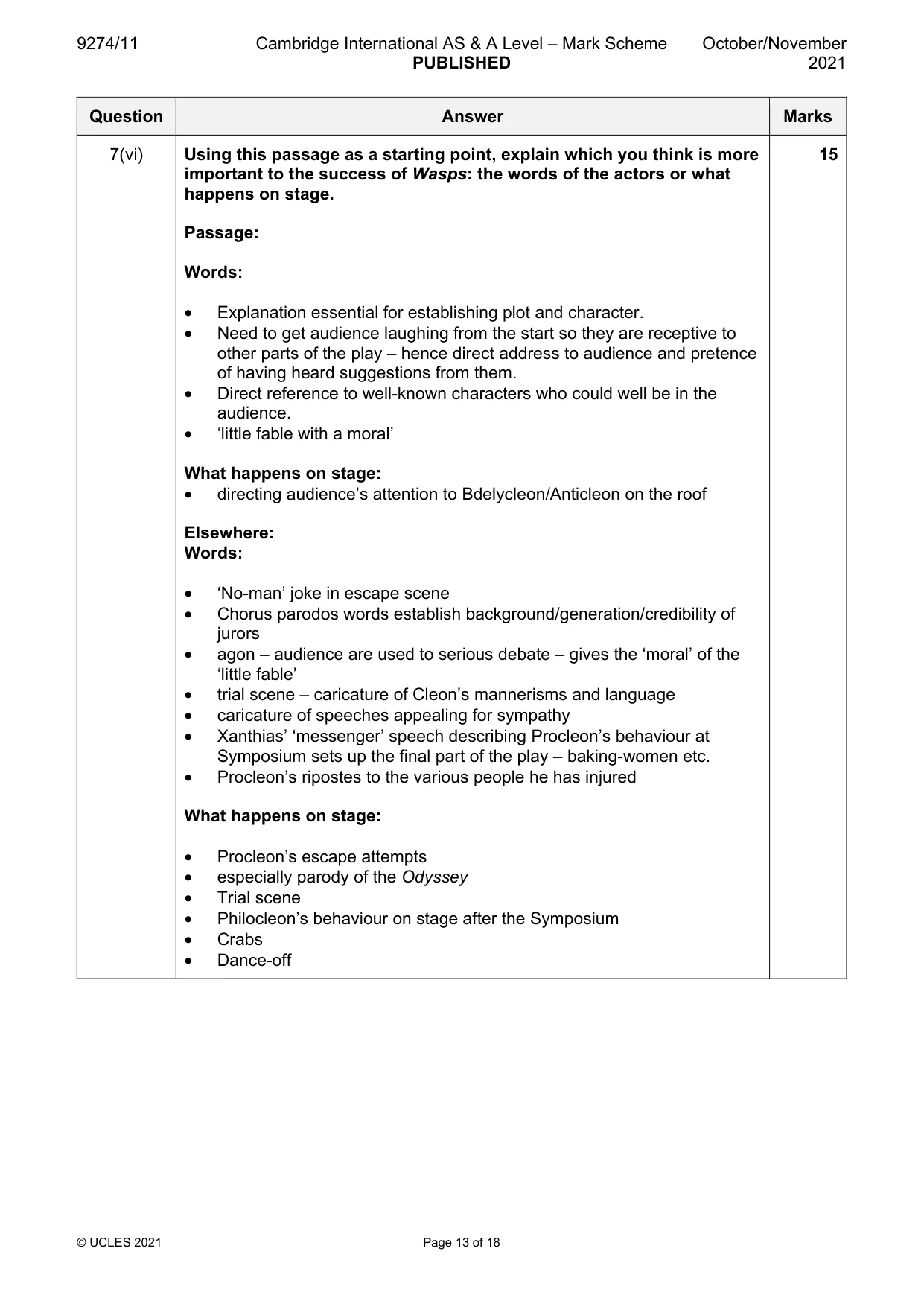 Mark scheme, page 13 of 18