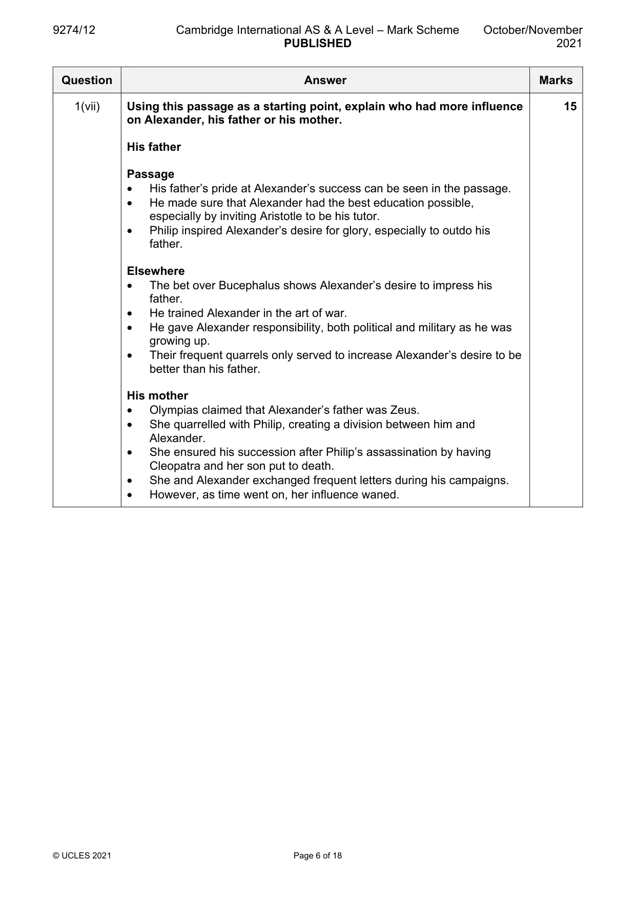 Mark scheme, page 6 of 18