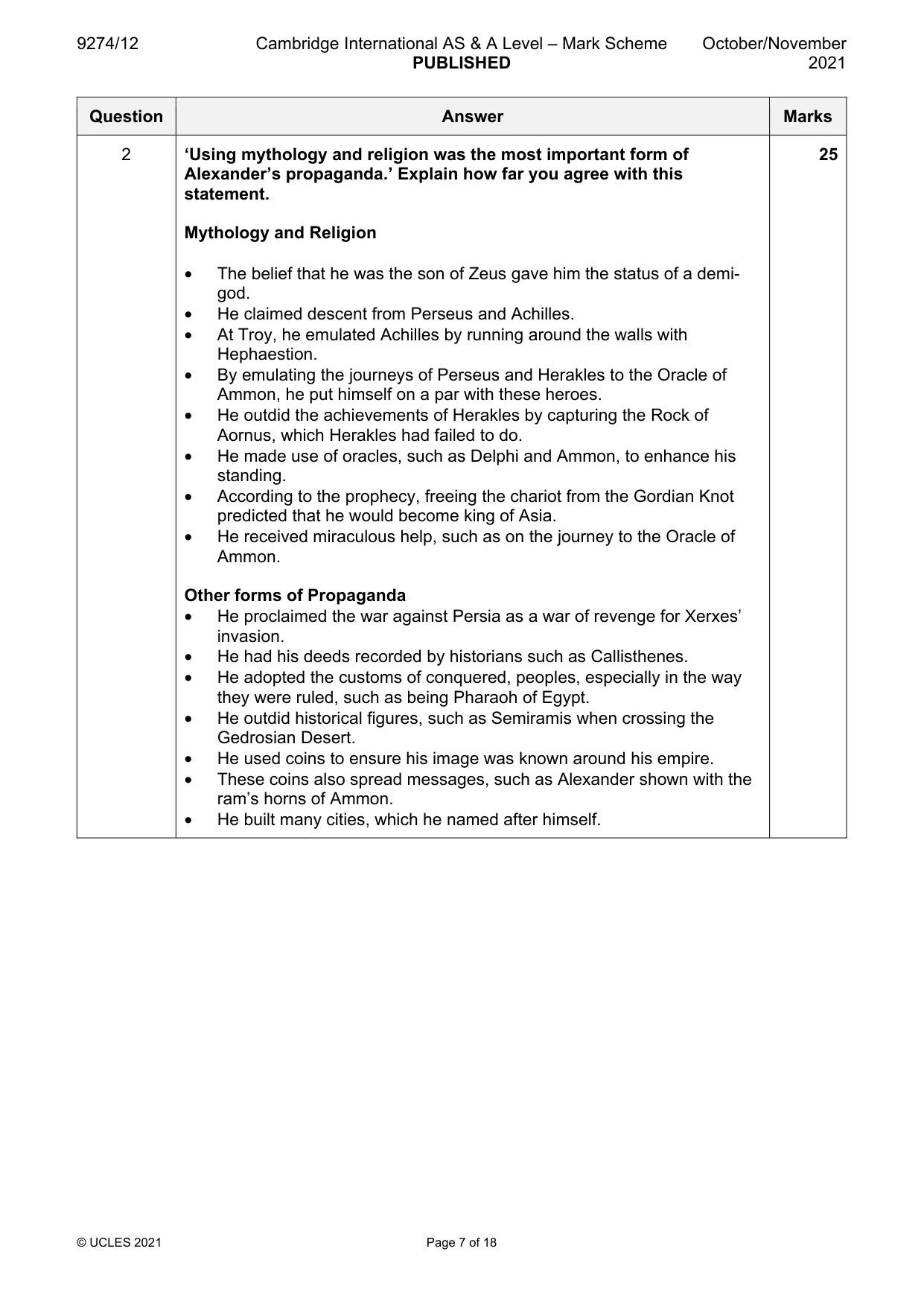 Mark scheme, page 7 of 18