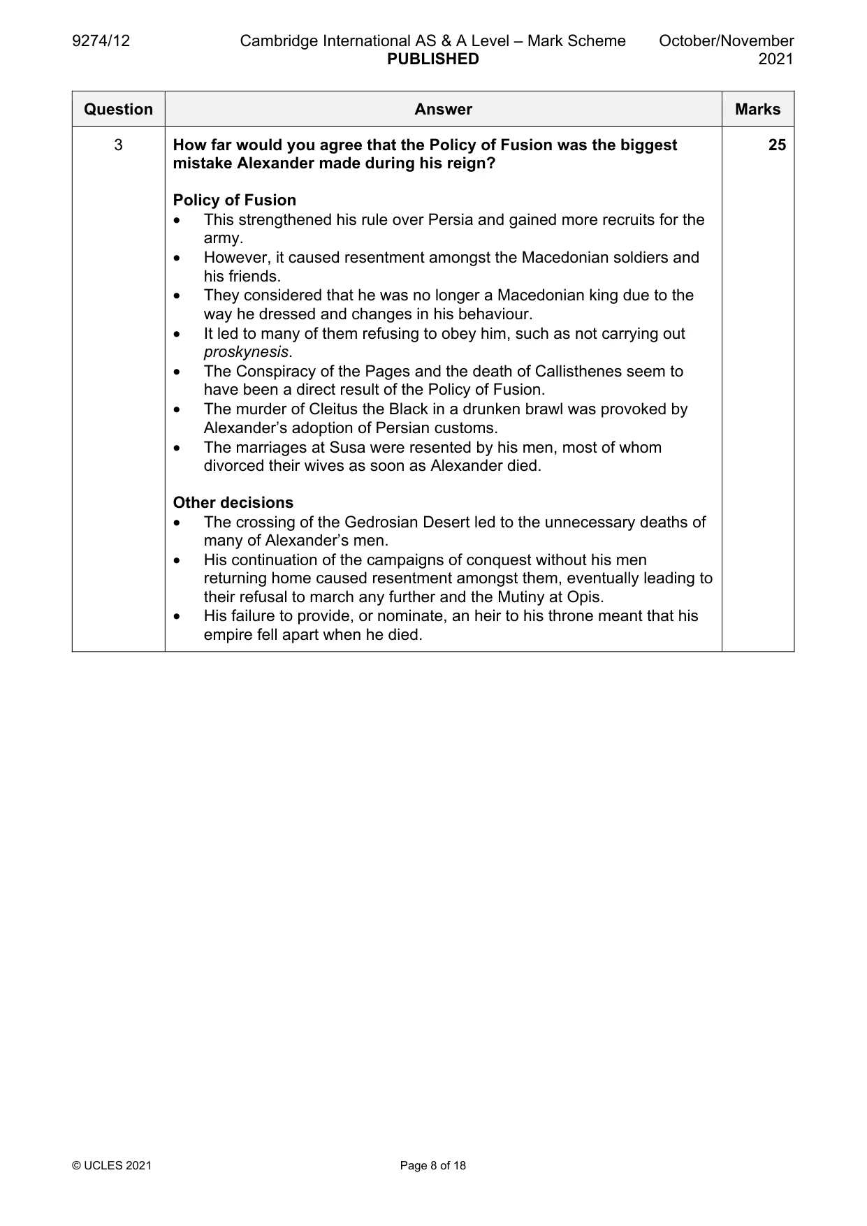 Mark scheme, page 8 of 18