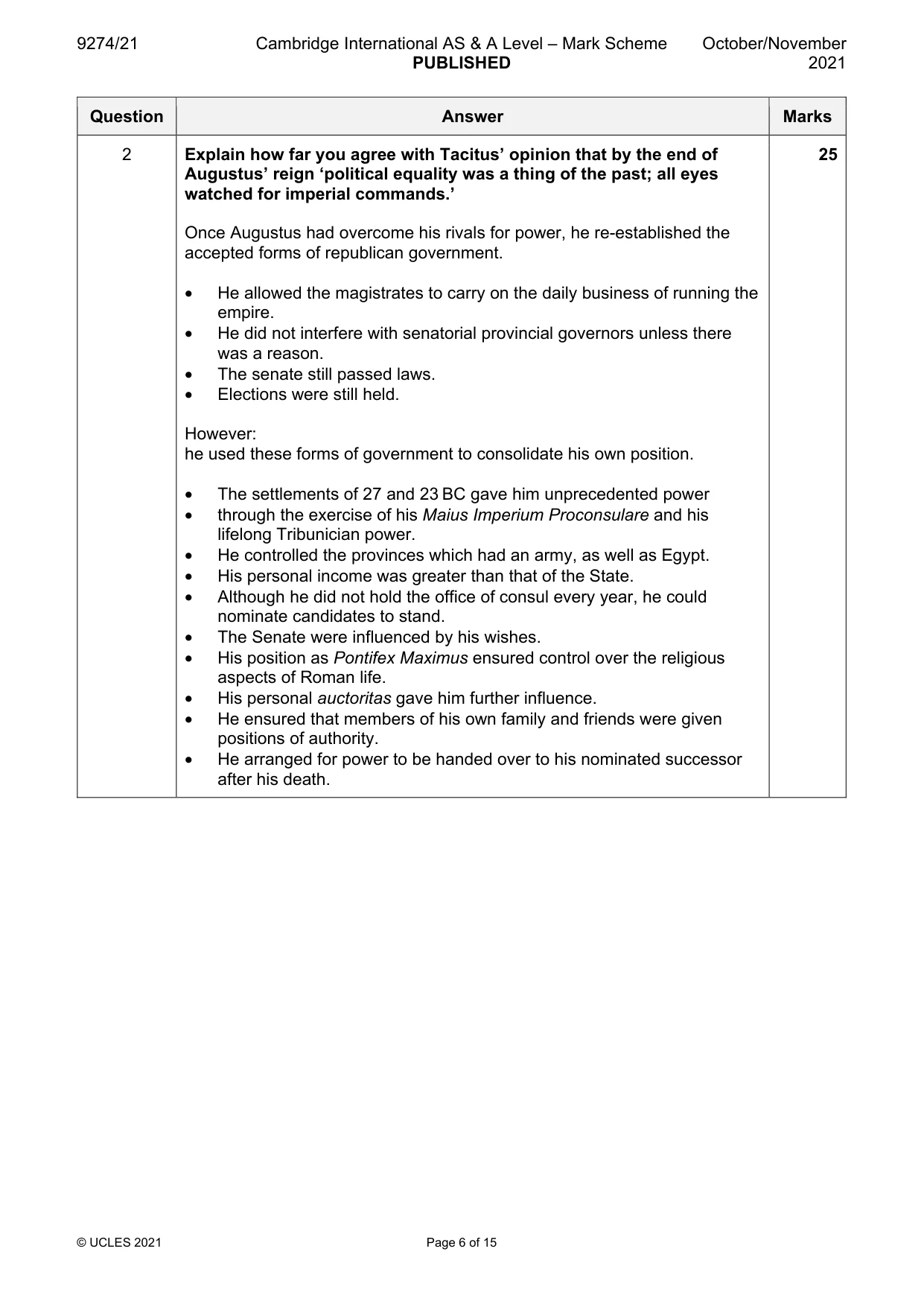 Mark scheme, page 6 of 15