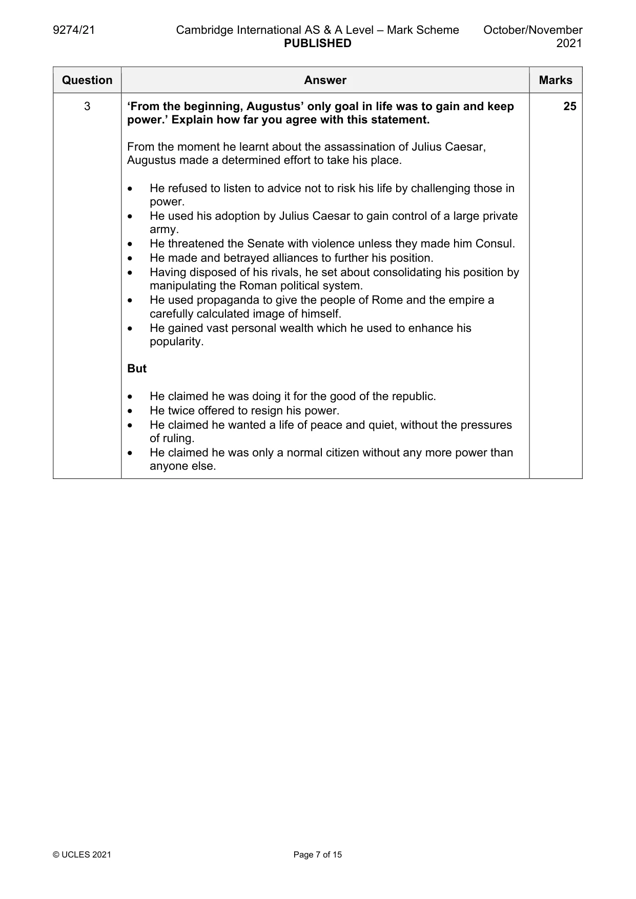 Mark scheme, page 7 of 15
