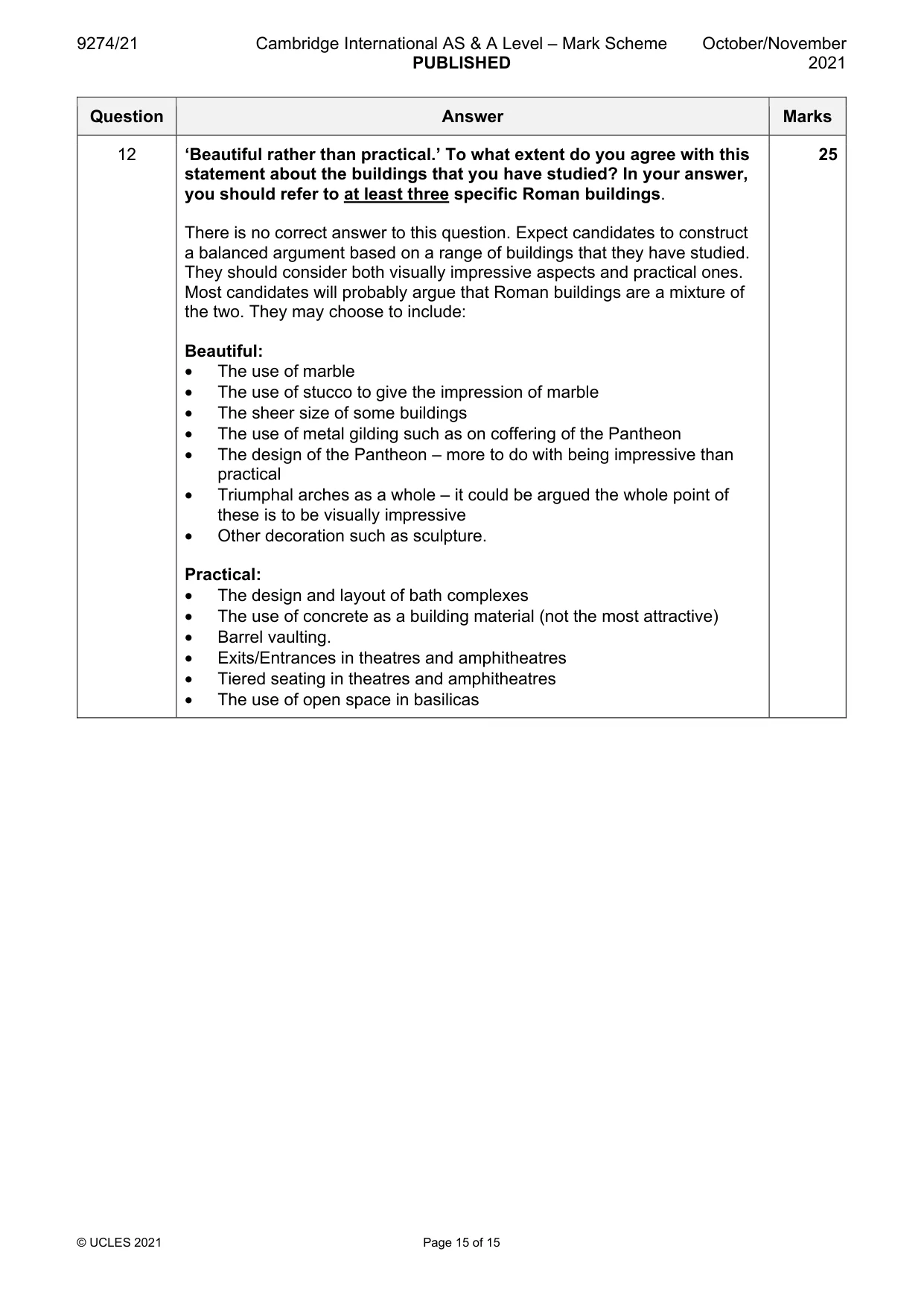 Mark scheme, page 15 of 15