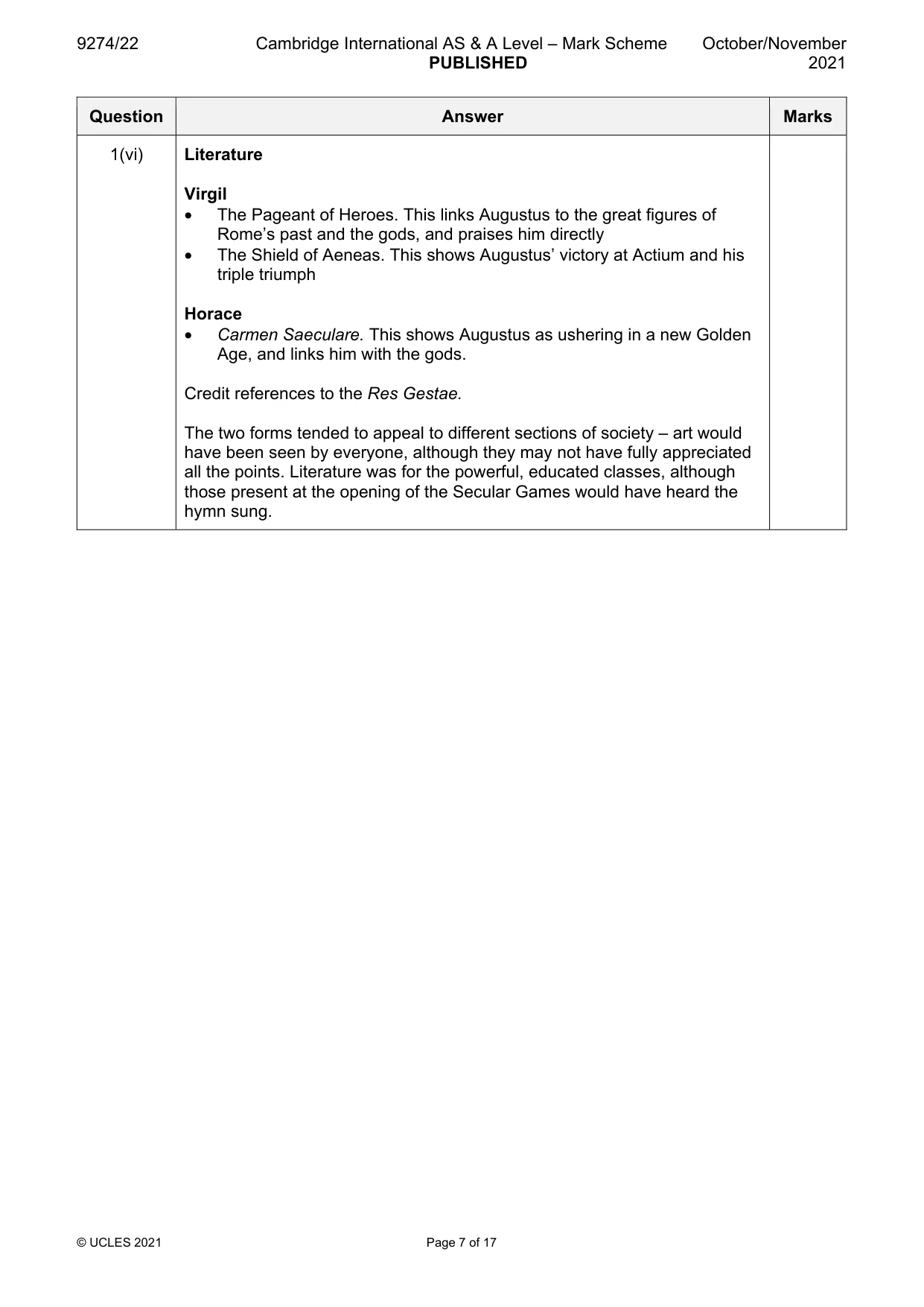 Mark scheme, page 7 of 17