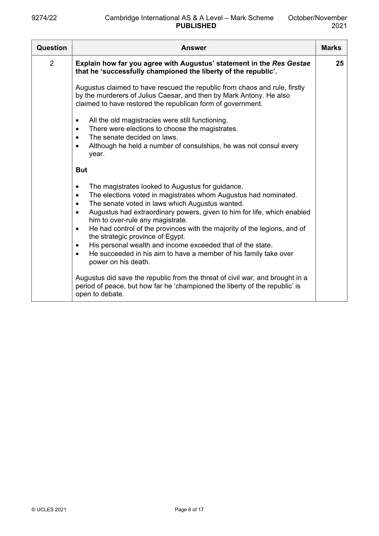 Mark scheme, page 8 of 17