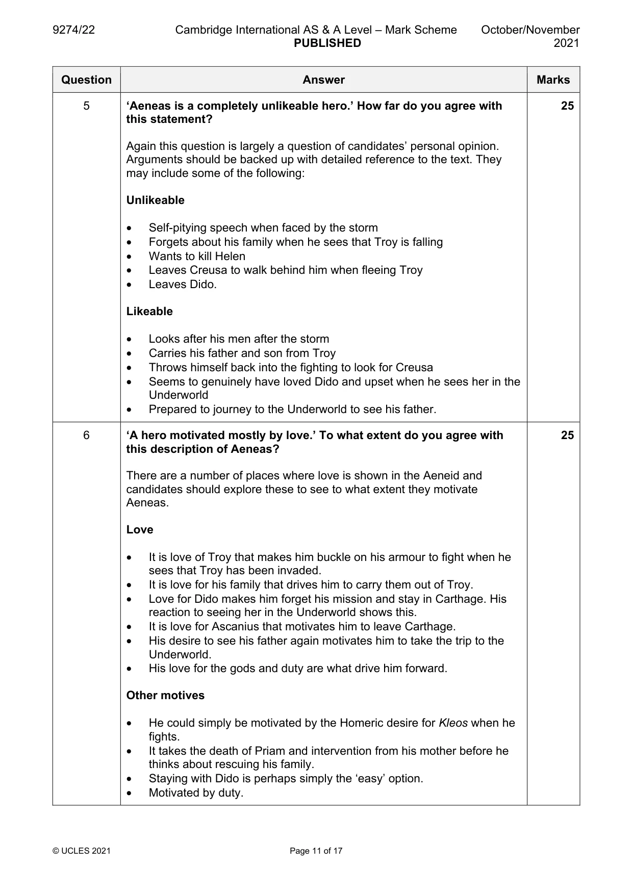 Mark scheme, page 11 of 17