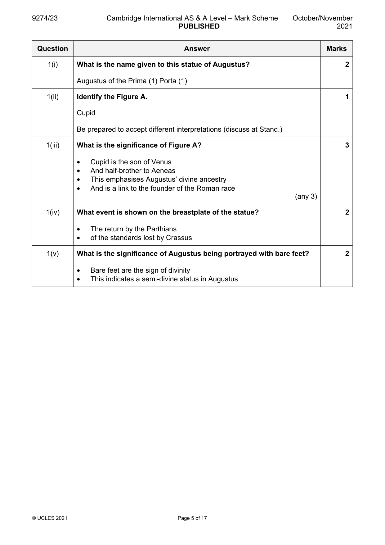 Mark scheme, page 5 of 17