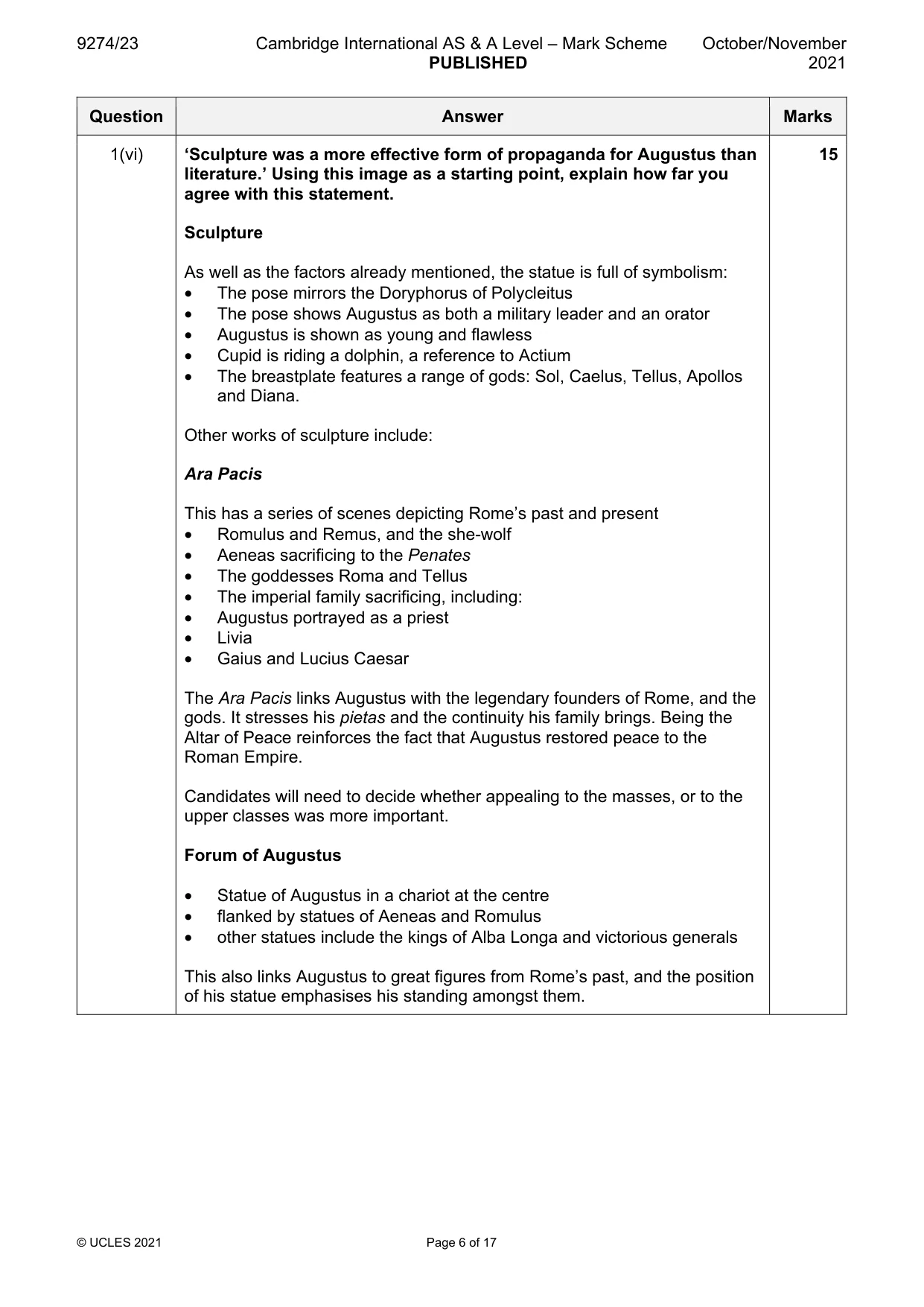 Mark scheme, page 6 of 17