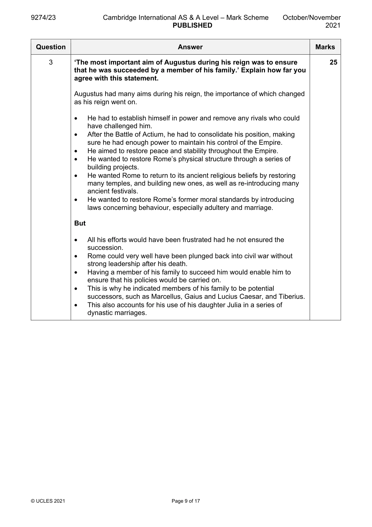 Mark scheme, page 9 of 17