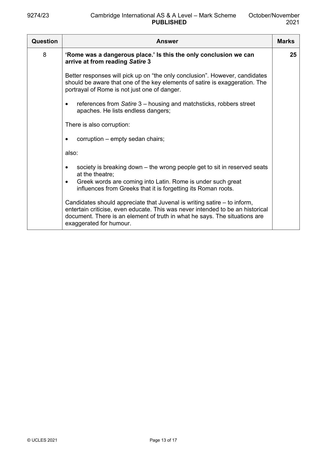 Mark scheme, page 13 of 17