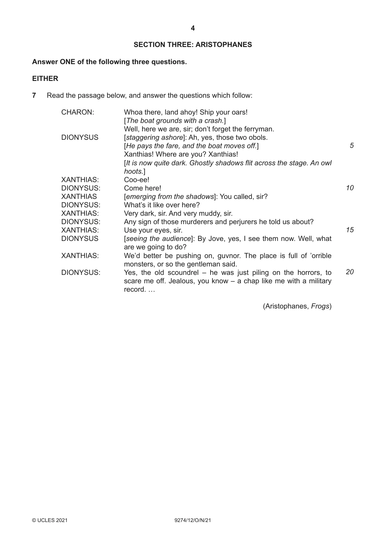 Cambridge A Level Classical Studies 9274 2021 Oct/Nov Paper 1 · Variant 2 question paper, page 4 of 8
