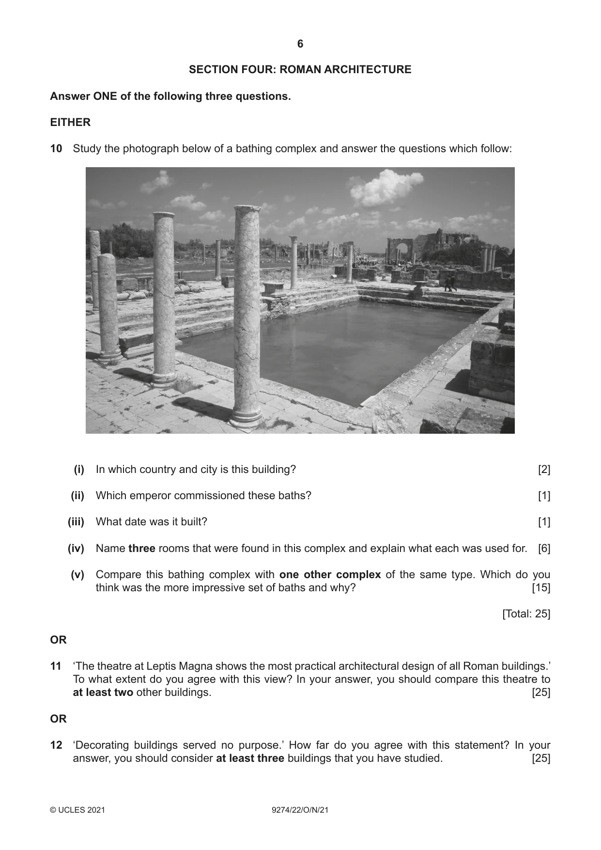 Cambridge A Level Classical Studies 9274 2021 Oct/Nov Paper 2 · Variant 2 question paper, page 6 of 8