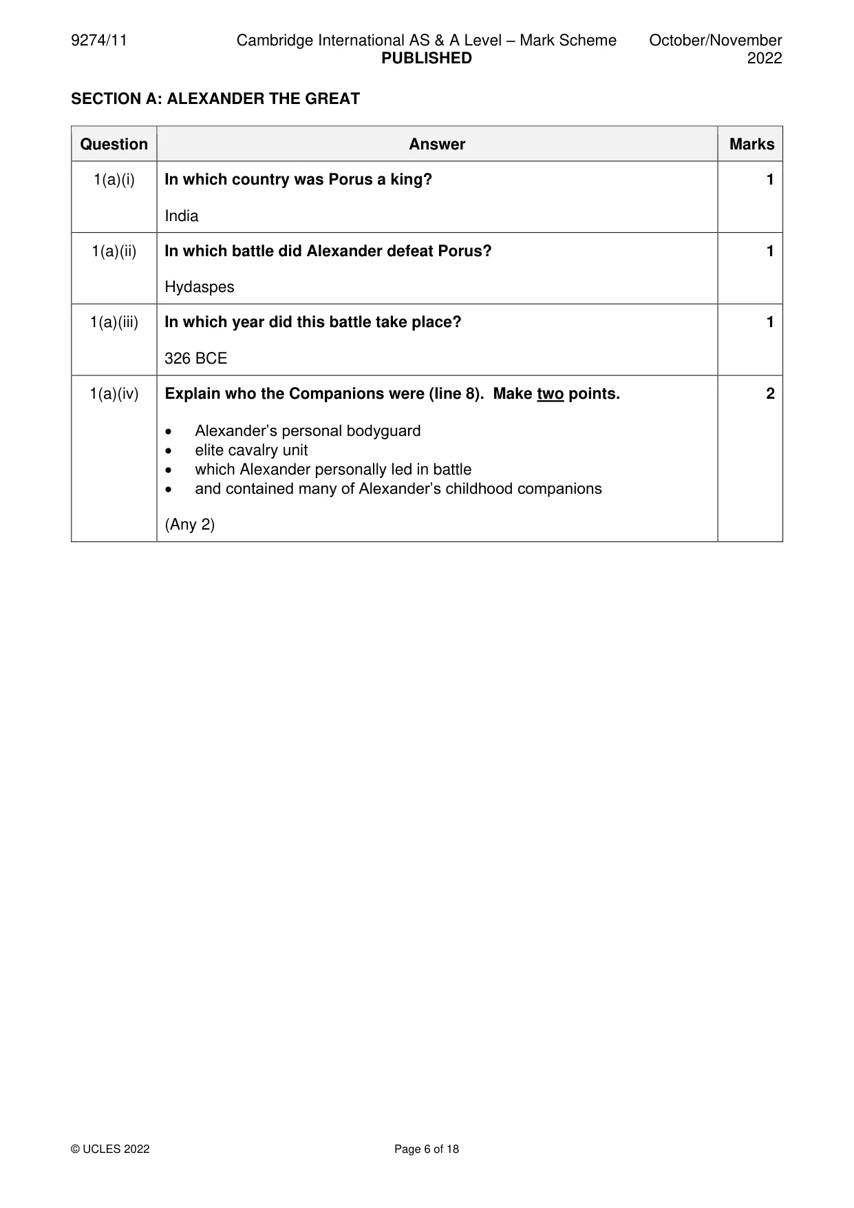 Mark scheme, page 6 of 18
