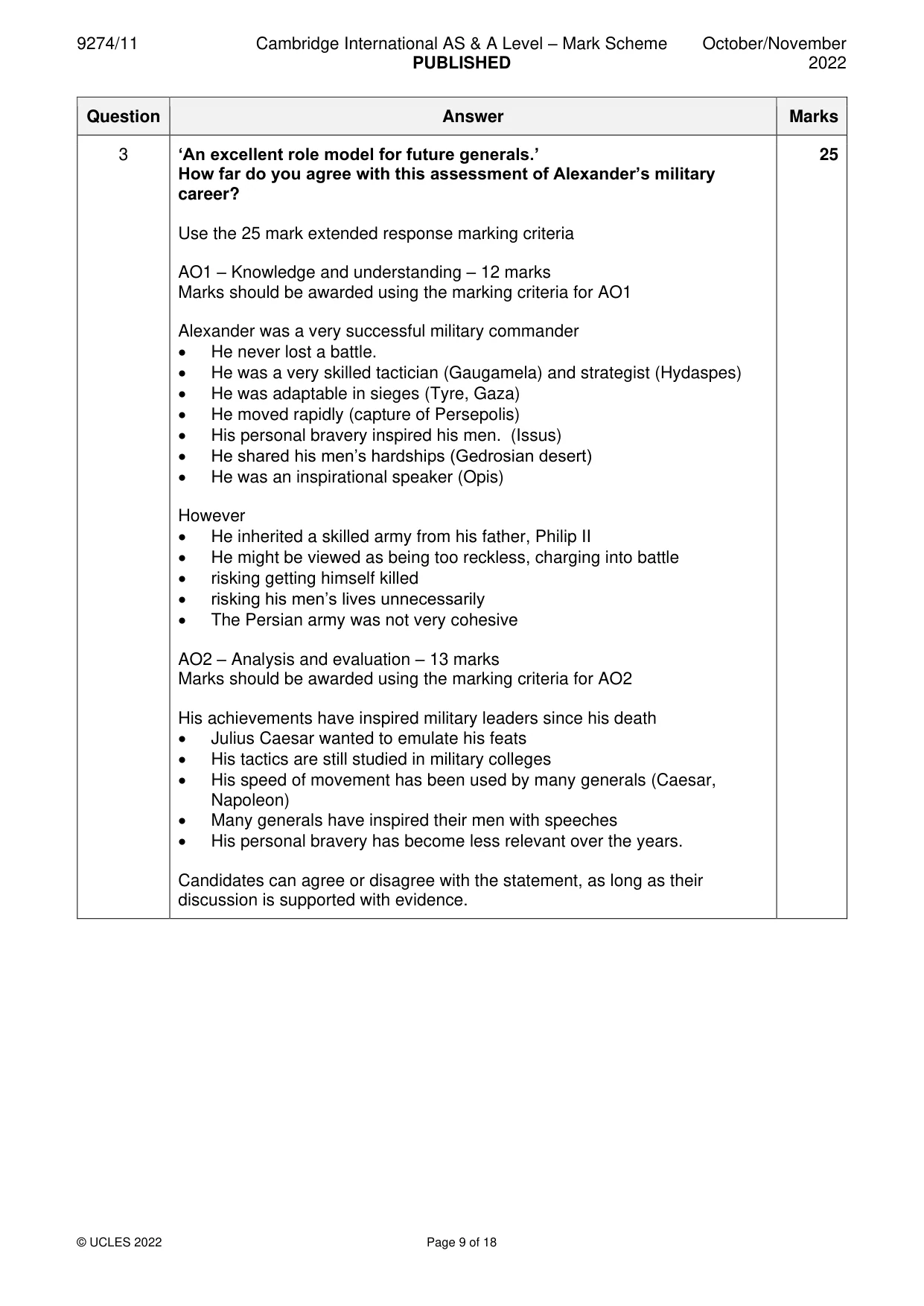 Mark scheme, page 9 of 18