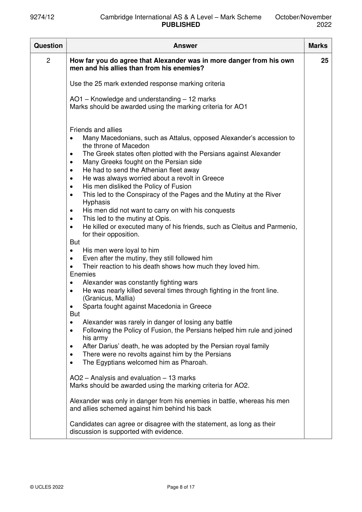Mark scheme, page 8 of 17