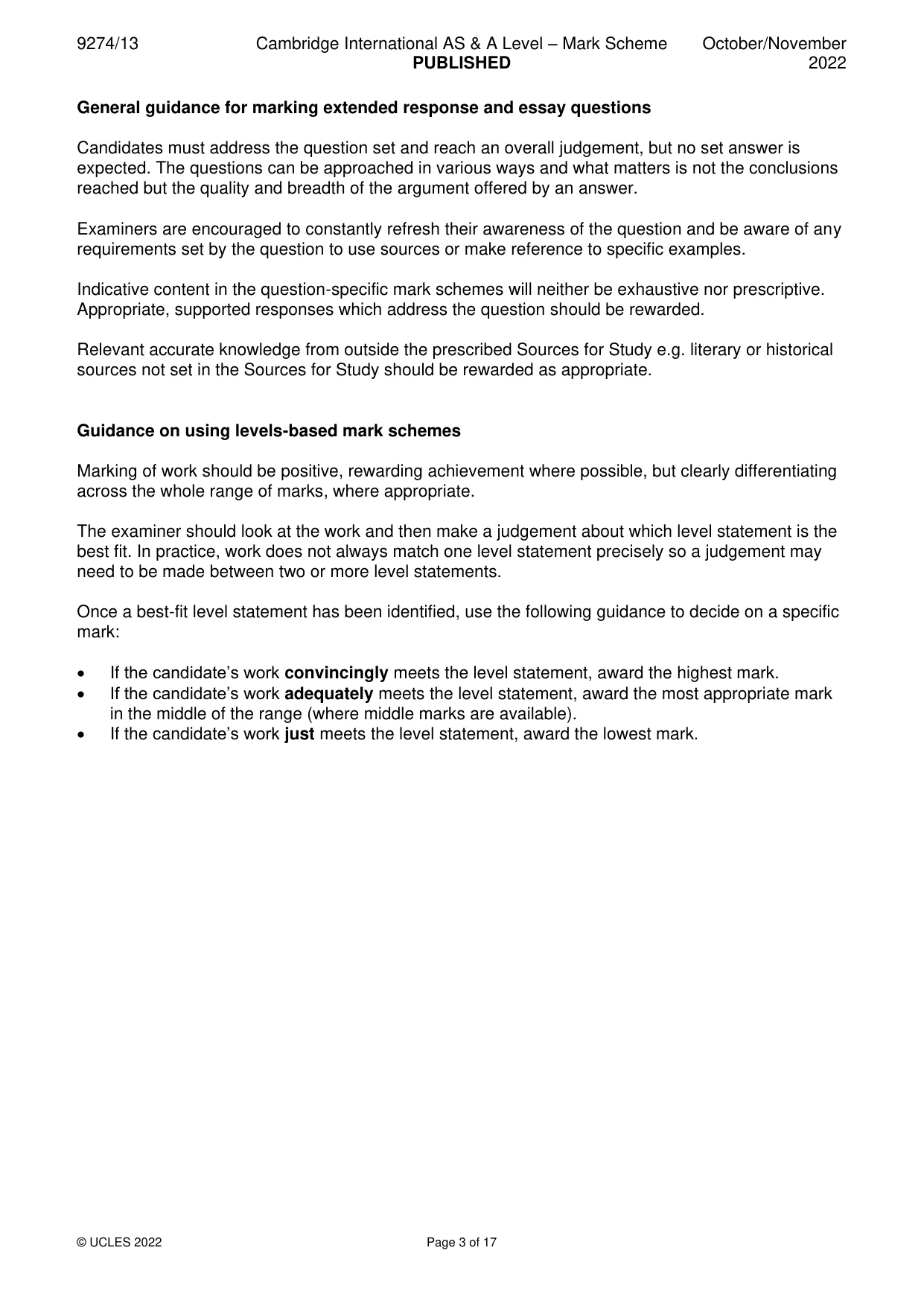 Mark scheme, page 3 of 17