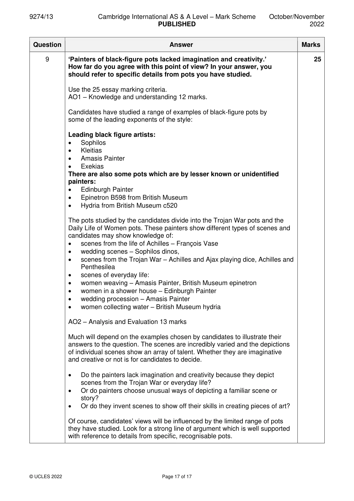 Mark scheme, page 17 of 17