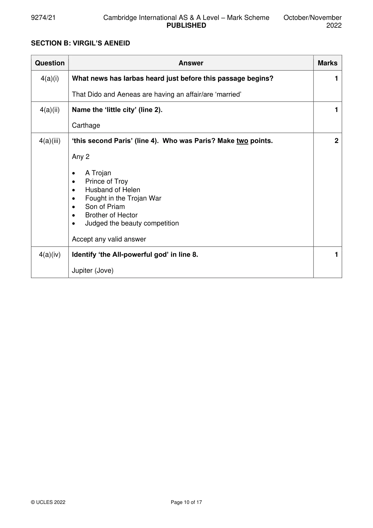 Mark scheme, page 10 of 17