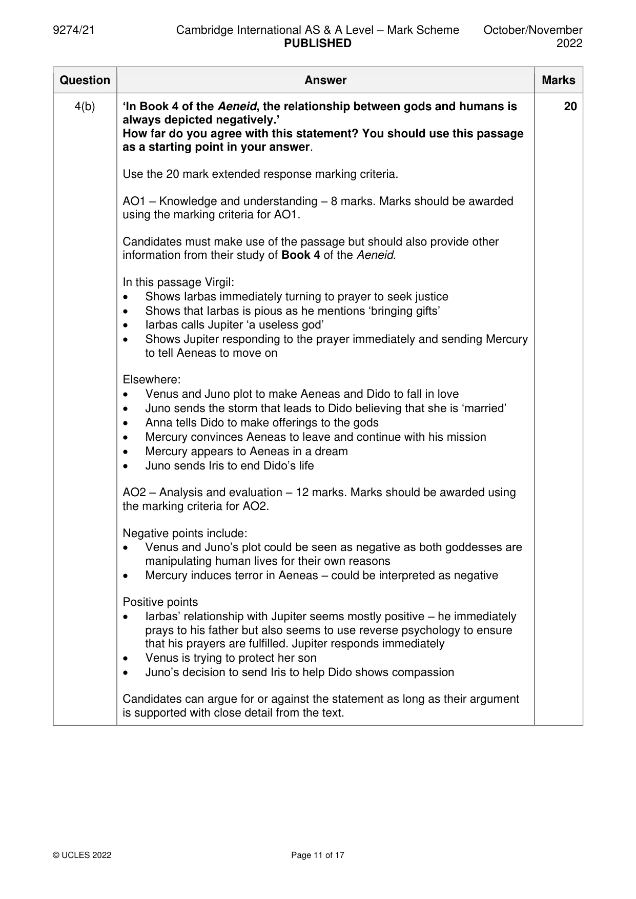 Mark scheme, page 11 of 17