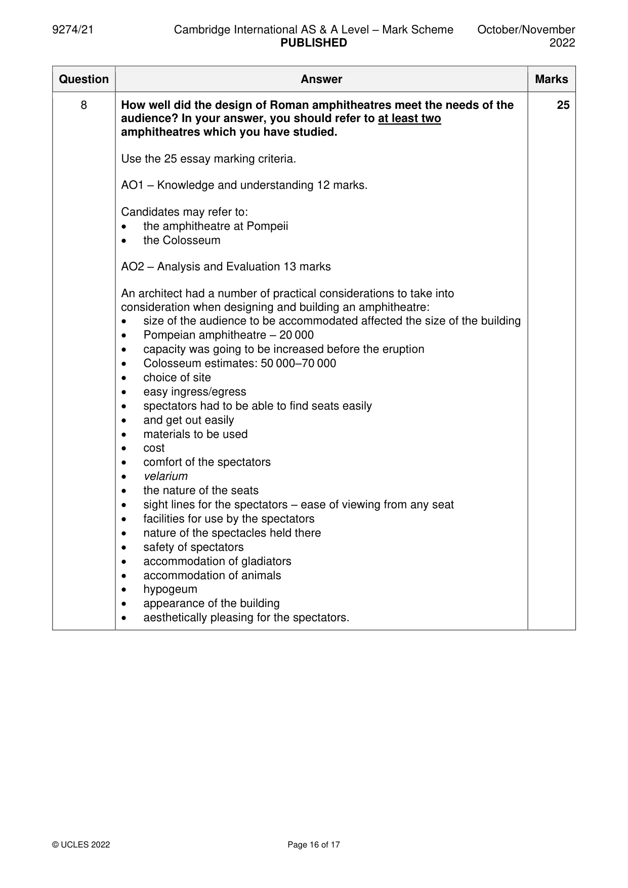 Mark scheme, page 16 of 17