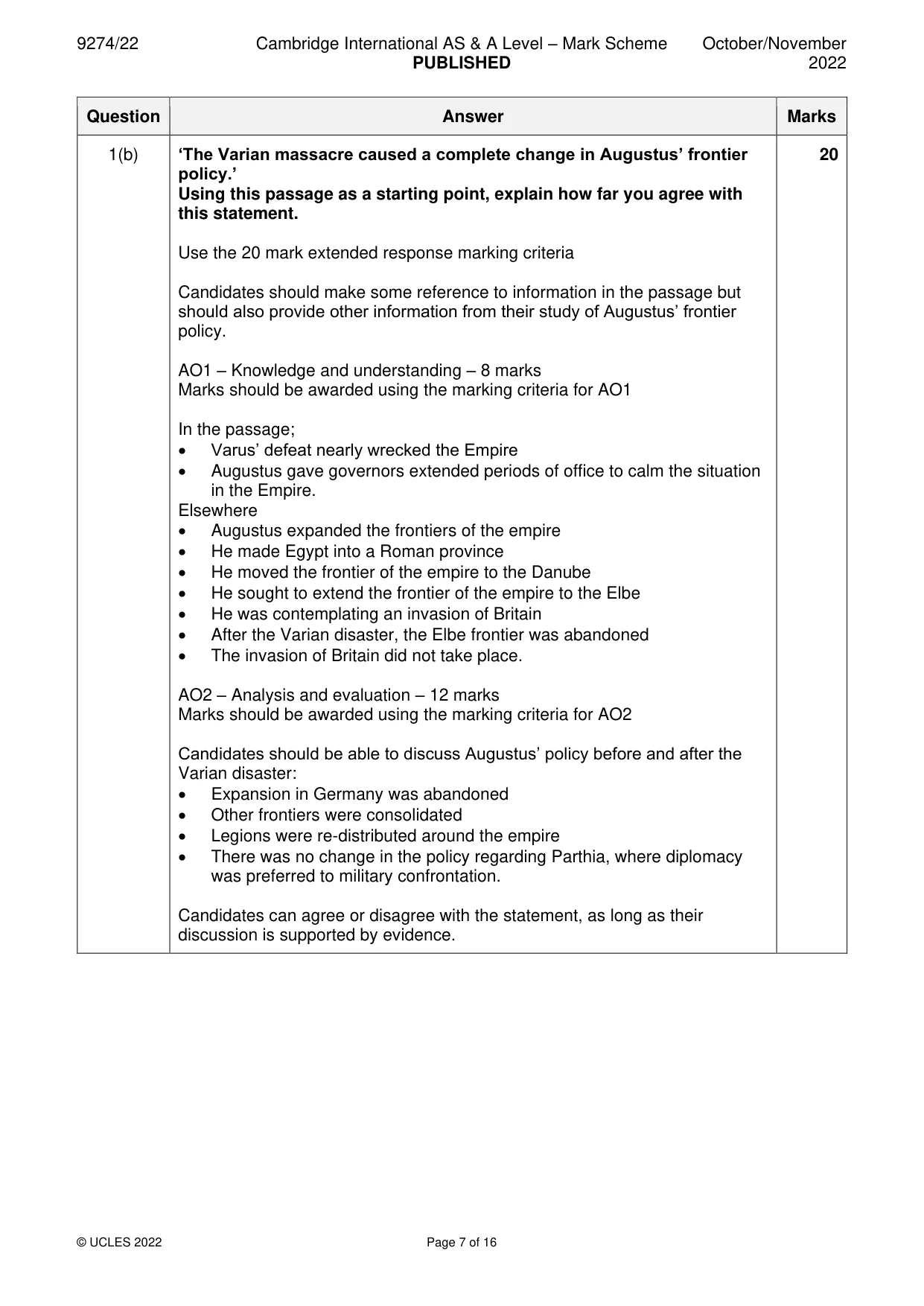 Mark scheme, page 7 of 16