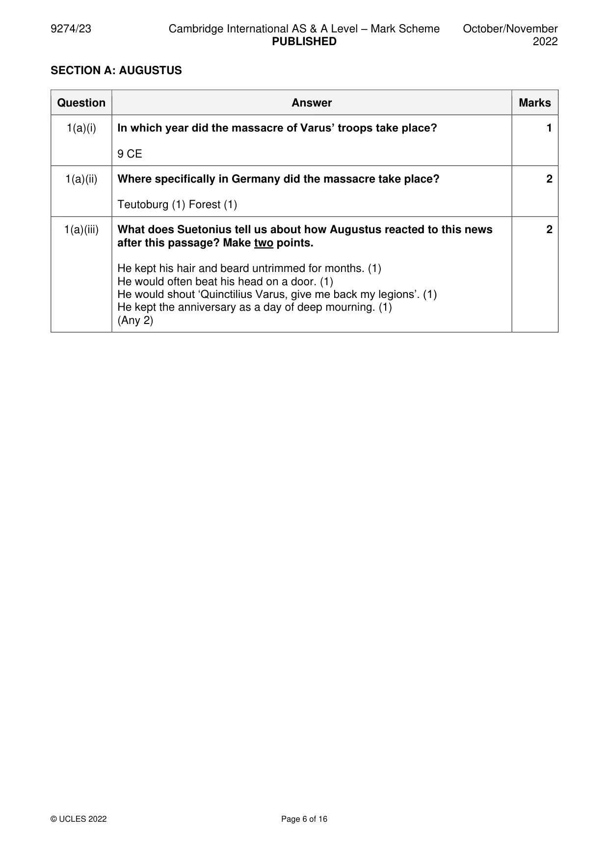Mark scheme, page 6 of 16