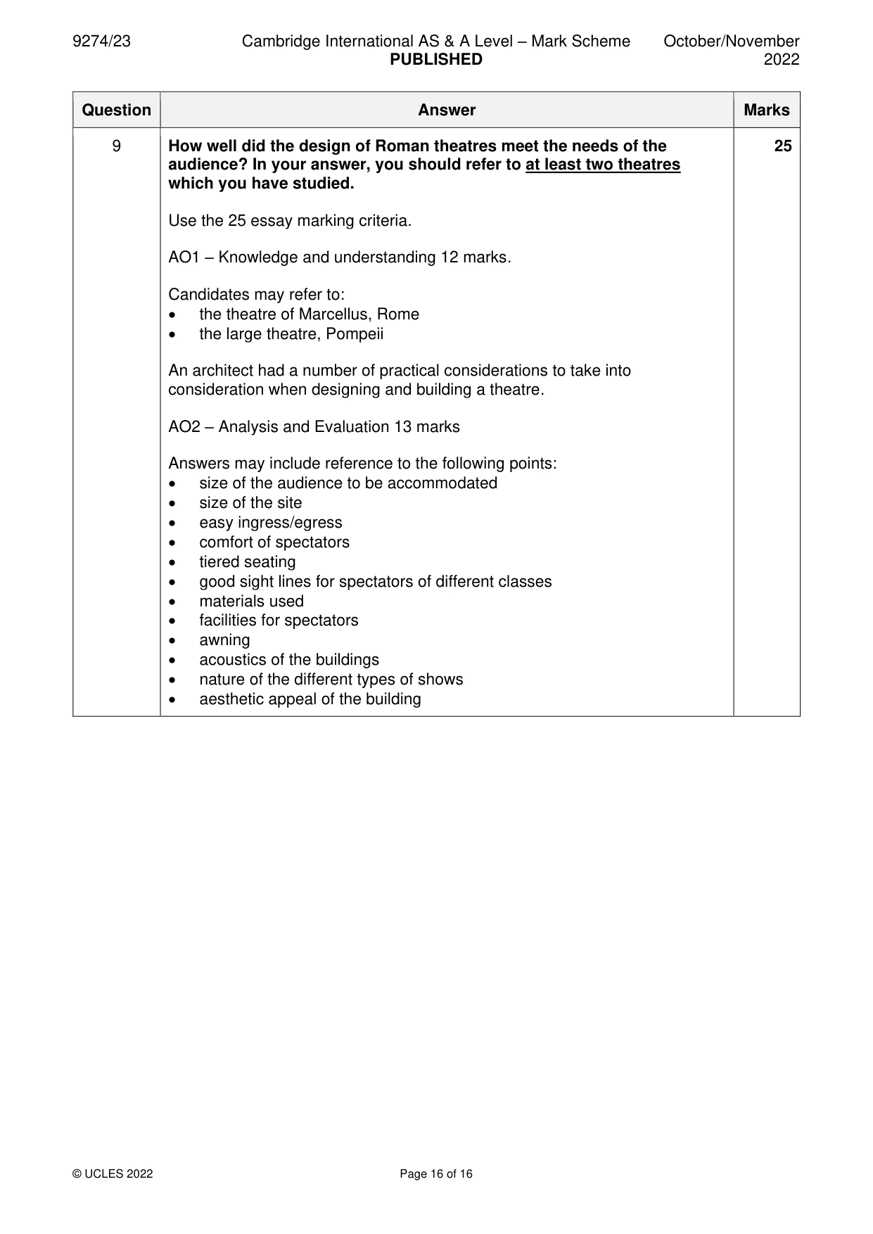 Mark scheme, page 16 of 16